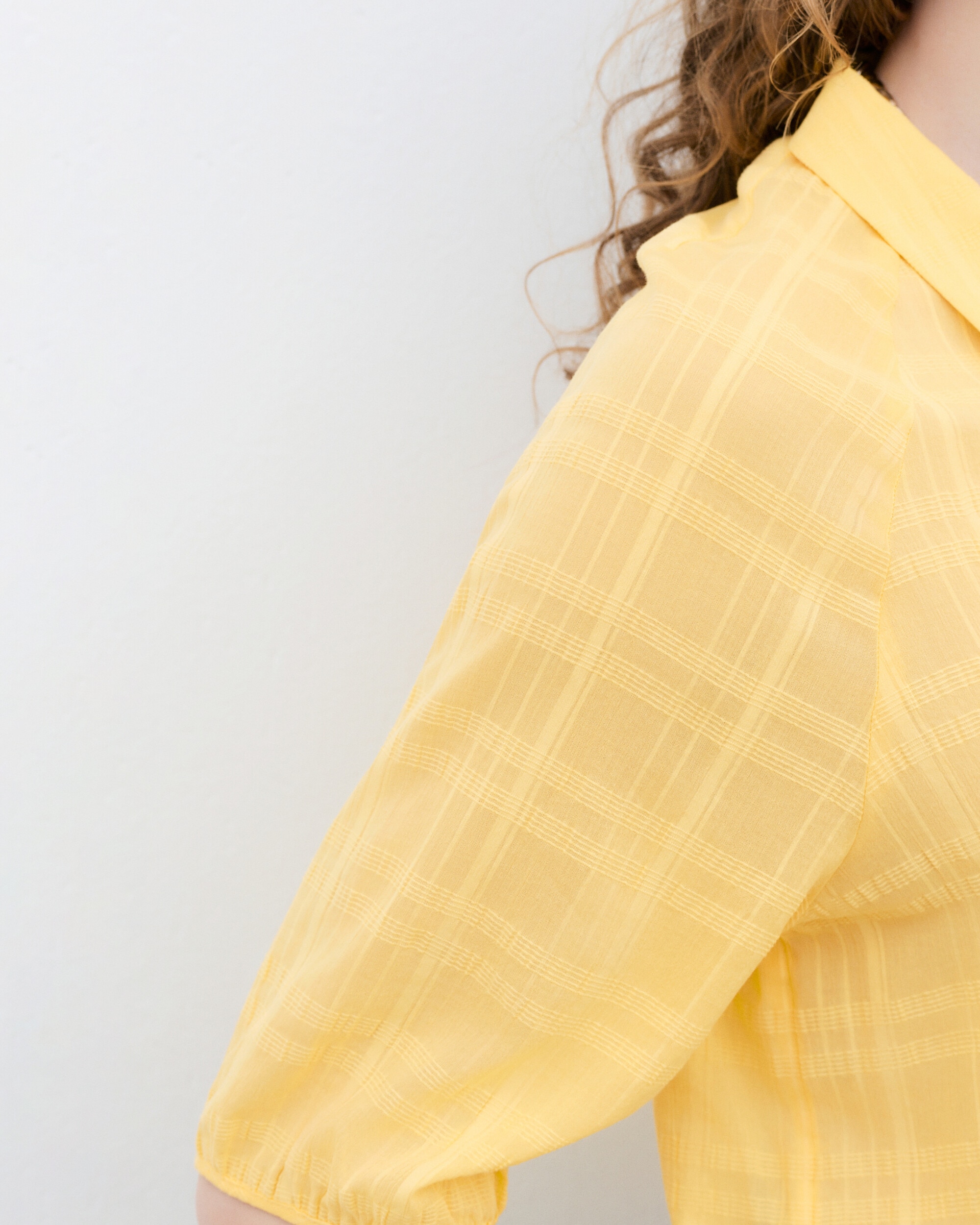 Blusa de mujer con estampado de cuadros - Caroll - Amarillo Amarillo-3
