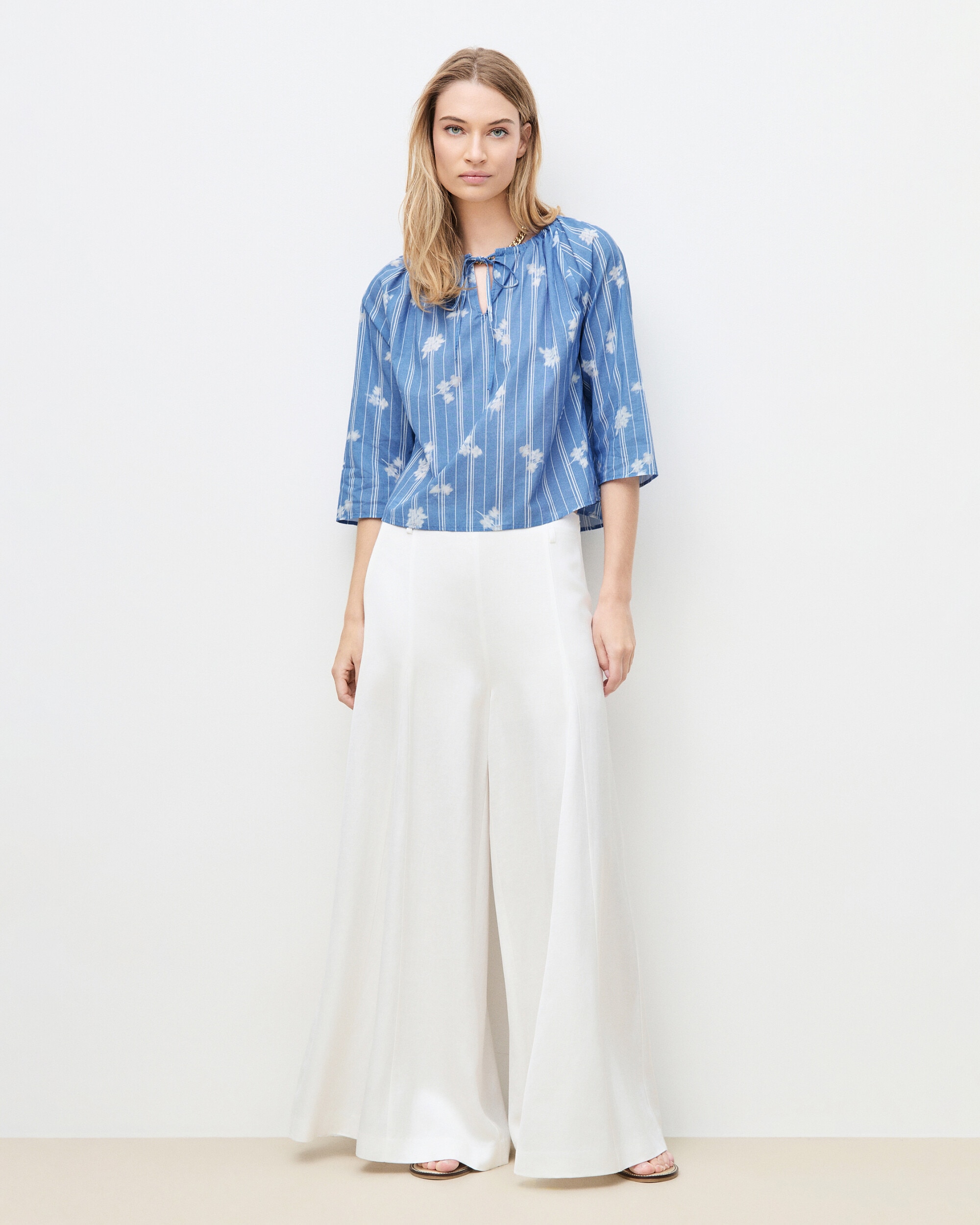 Blusa de mujer con lazo - Caroll - Azul claro Azul claro-1