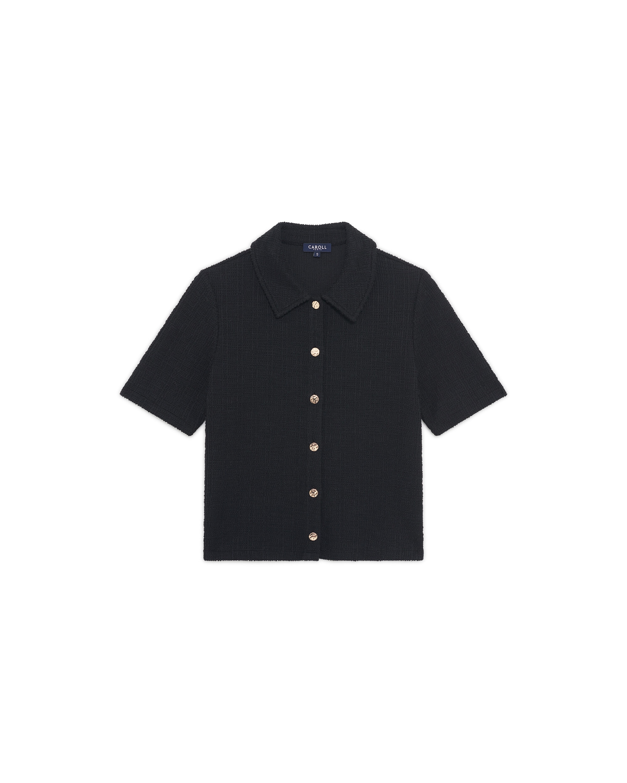 Camiseta de mujer con cuello camisero - Caroll - Negro Negro-4