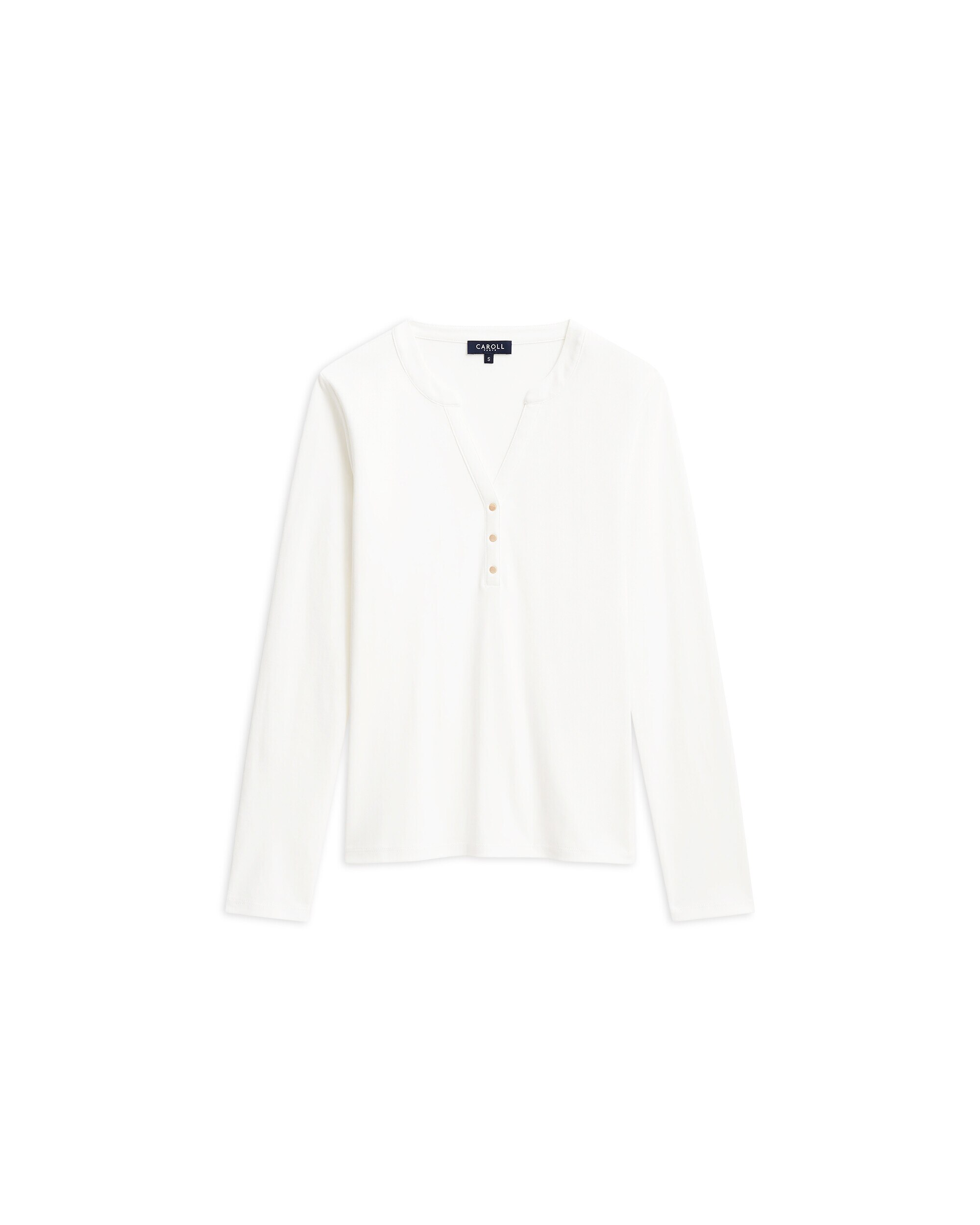 Camiseta de mujer con escote pico - Caroll - Crudo Crudo-4