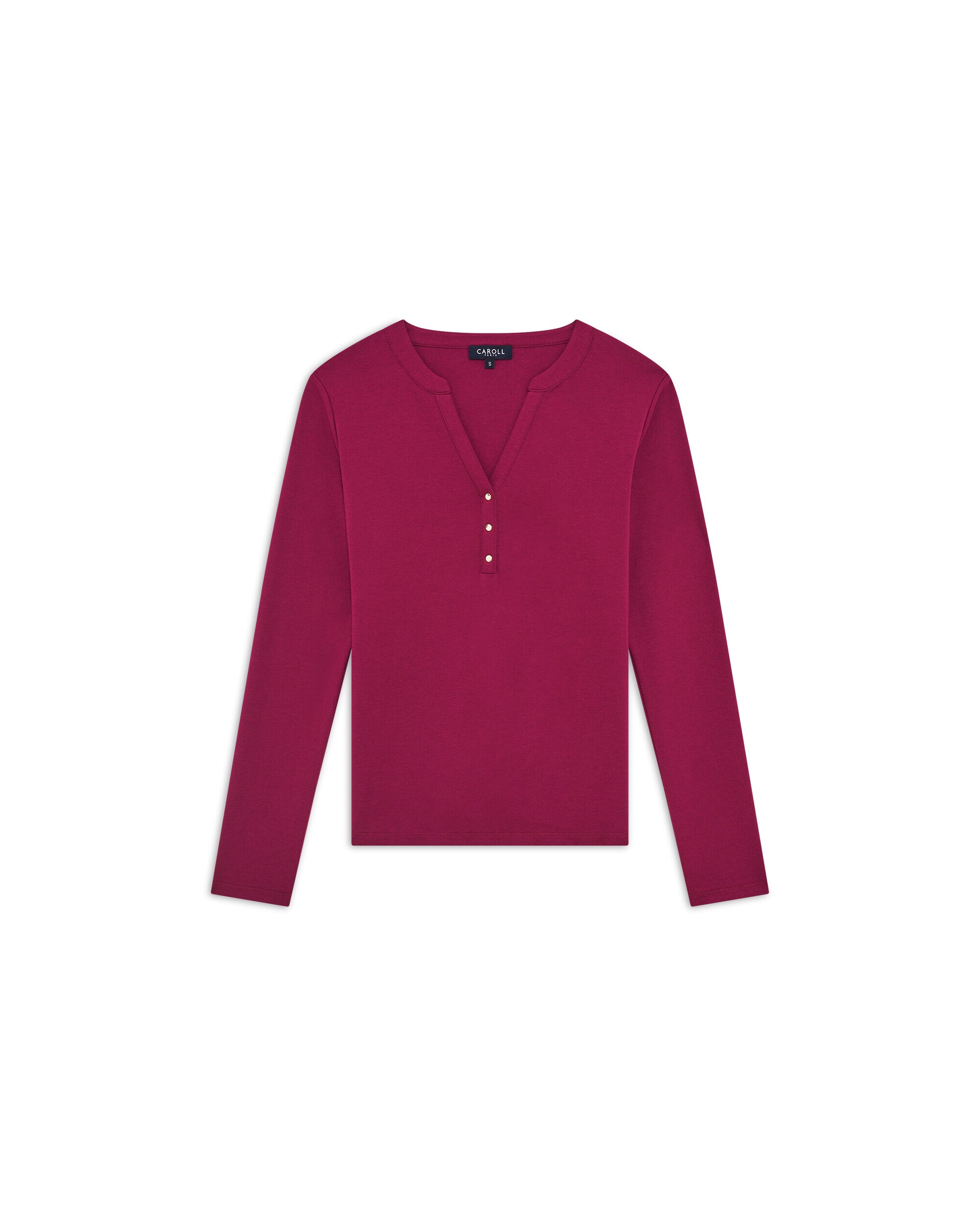 Camiseta de mujer con escote pico - Caroll - Berenjena Berenjena-4
