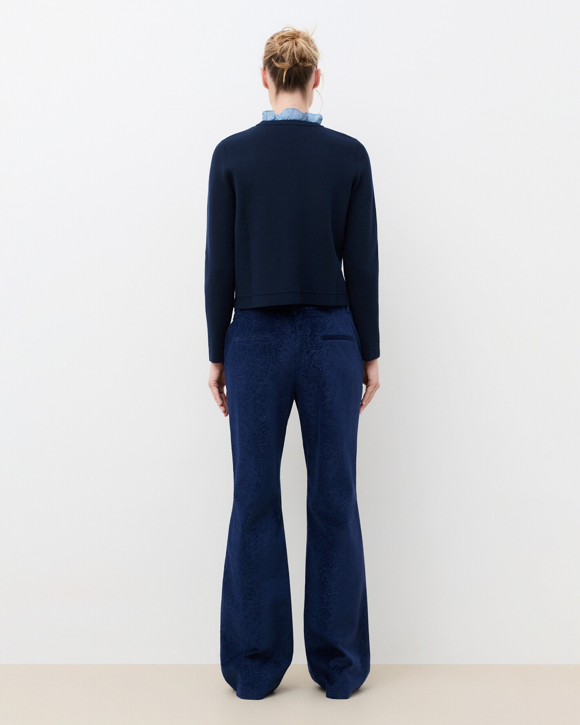 Pantalones de campana de mujer estampados - Caroll - Azul marino Azul marino-2