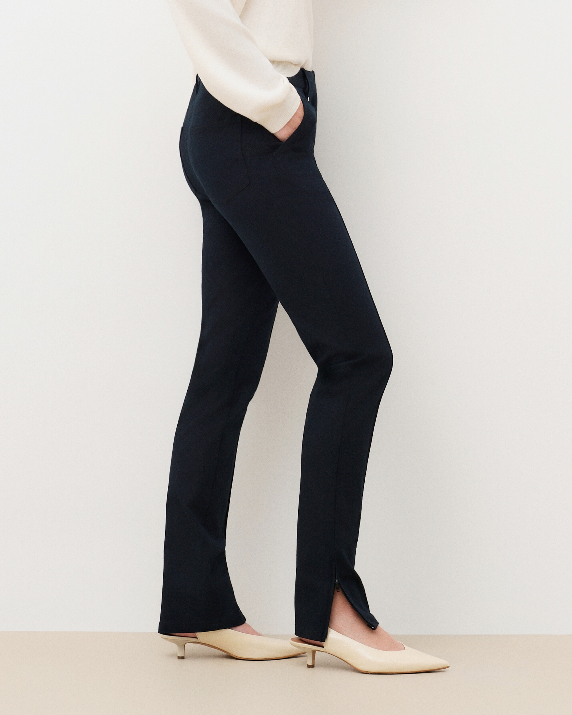 Pantalones de vestir de mujer de corte slim - Caroll - Azul marino Azul marino-1