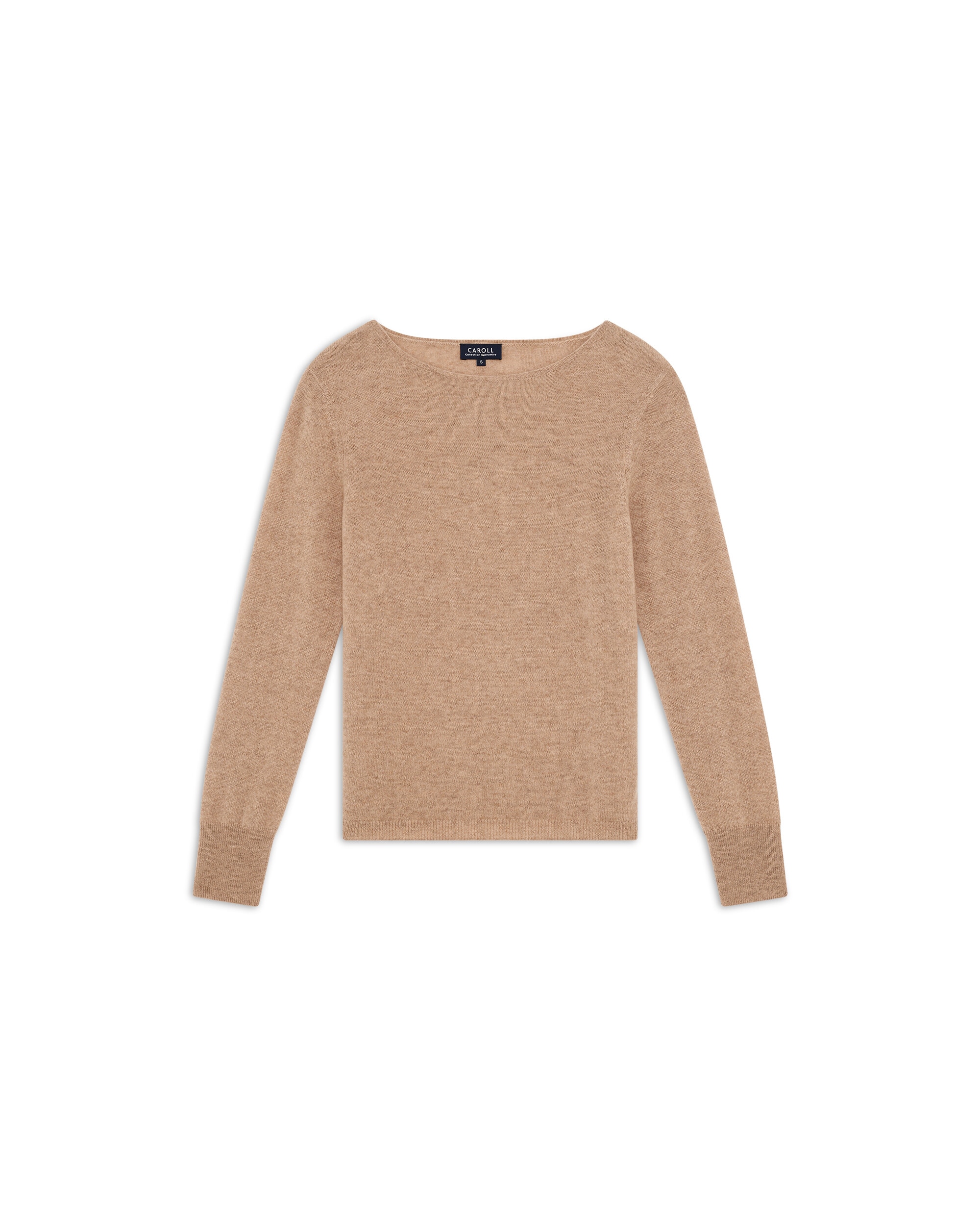 Imagen 4 de Jersey de mujer con cuello redondo en cashmere 100% - Marrón claro Marrón claro