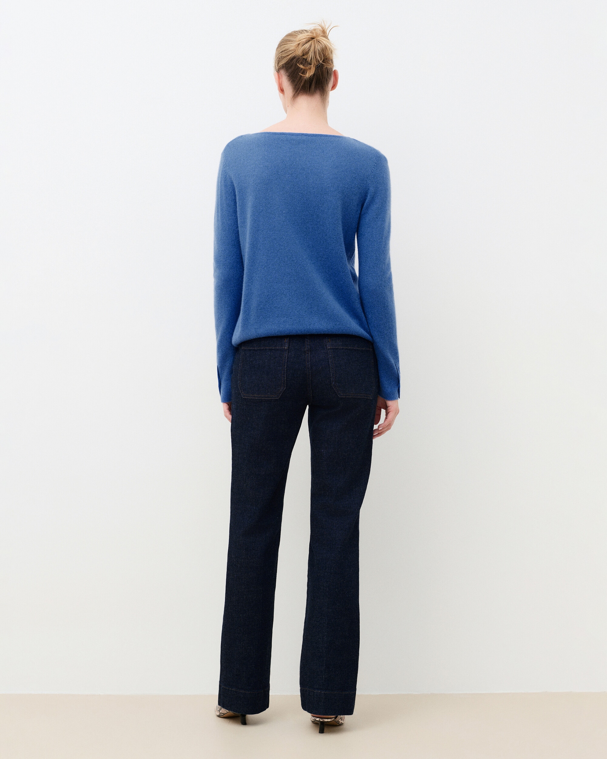 Jersey de mujer con escote redondo en cashmere 100% - Caroll - Azul Azul-2