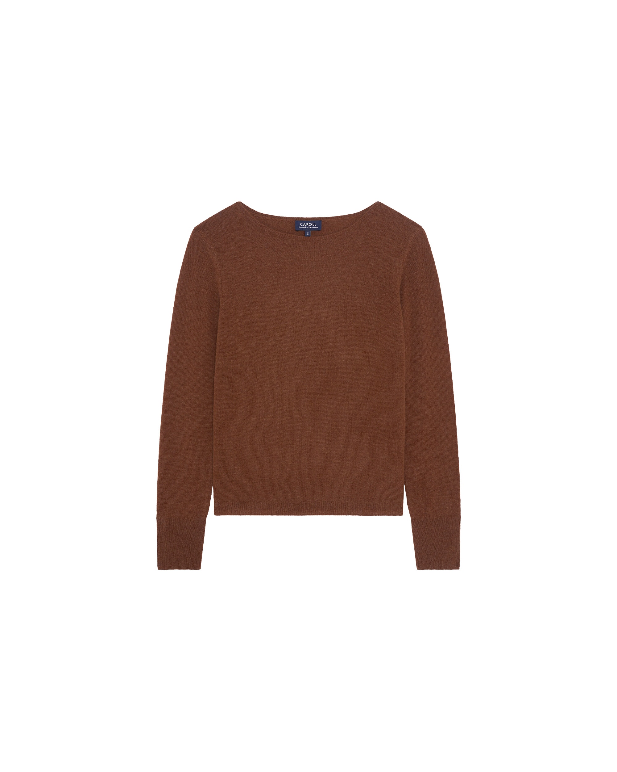 Jersey de mujer con escote redondo en cashmere 100% - Caroll - Marrón Marrón-4