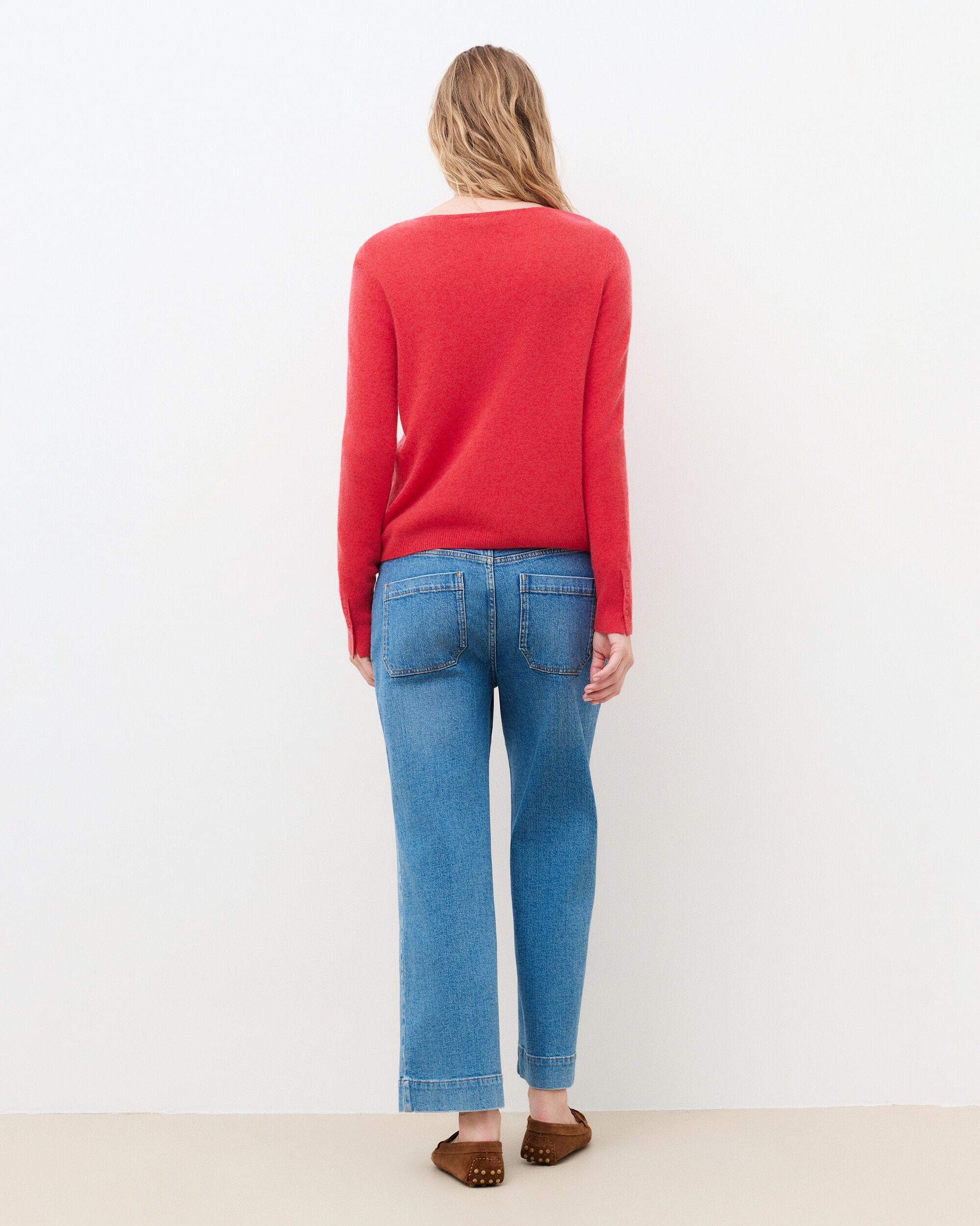 Imagen 2 de Jersey de mujer con cuello redondo en cashmere 100% - Caroll - Coral Coral