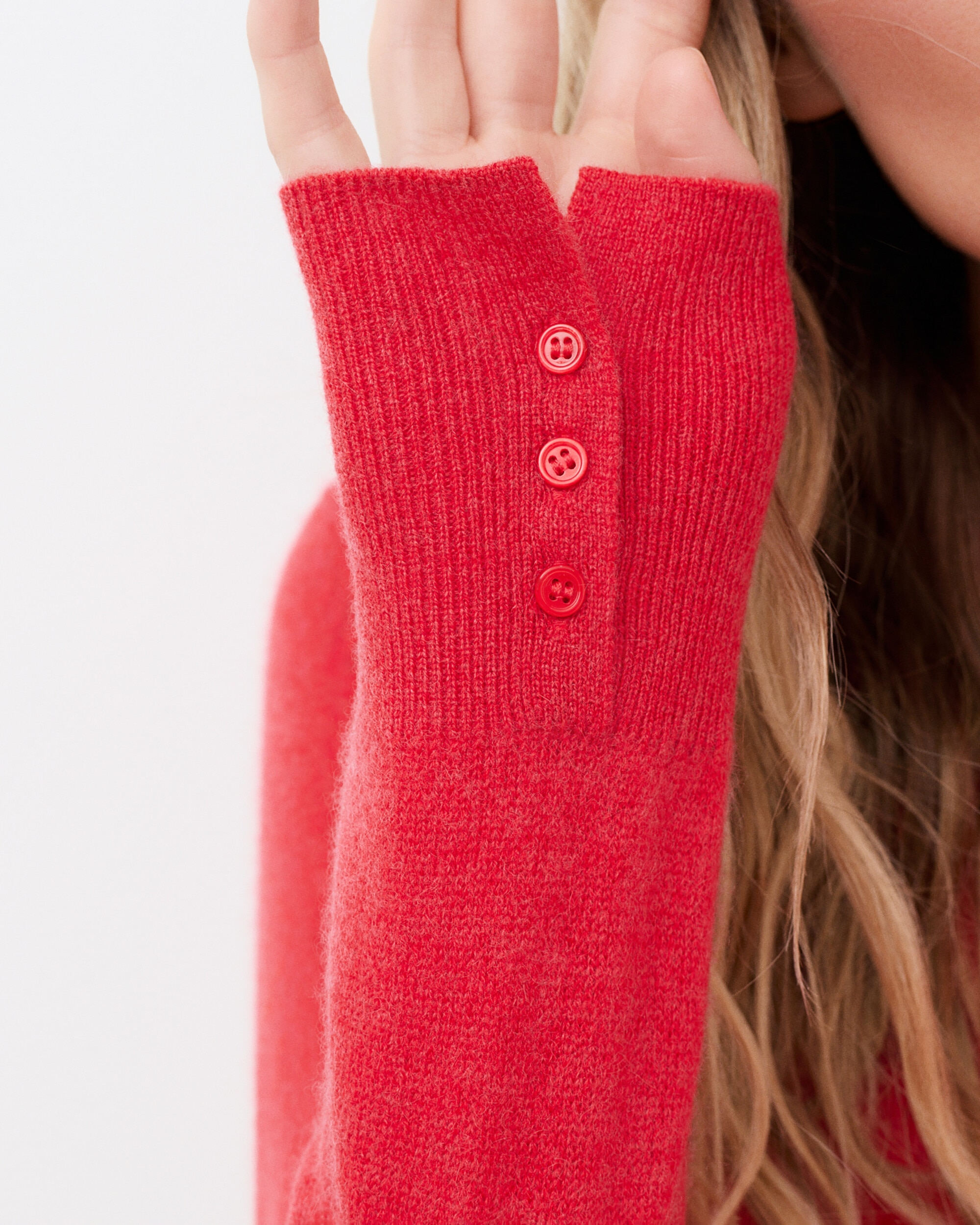 Imagen 3 de Jersey de mujer con cuello redondo en cashmere 100% - Caroll - Coral Coral