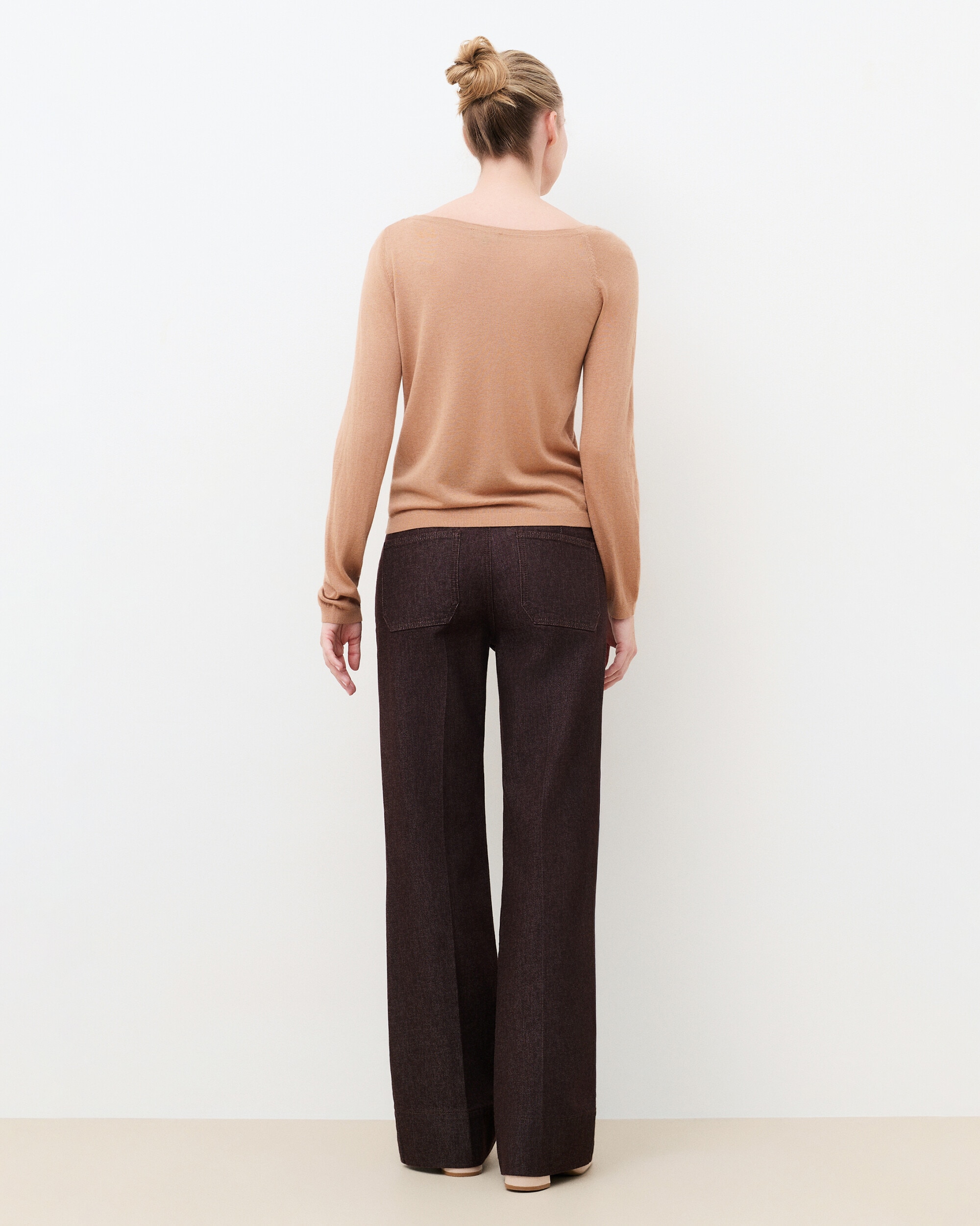 Jersey de mujer con escote barco en lana - Caroll - Camel Camel-2
