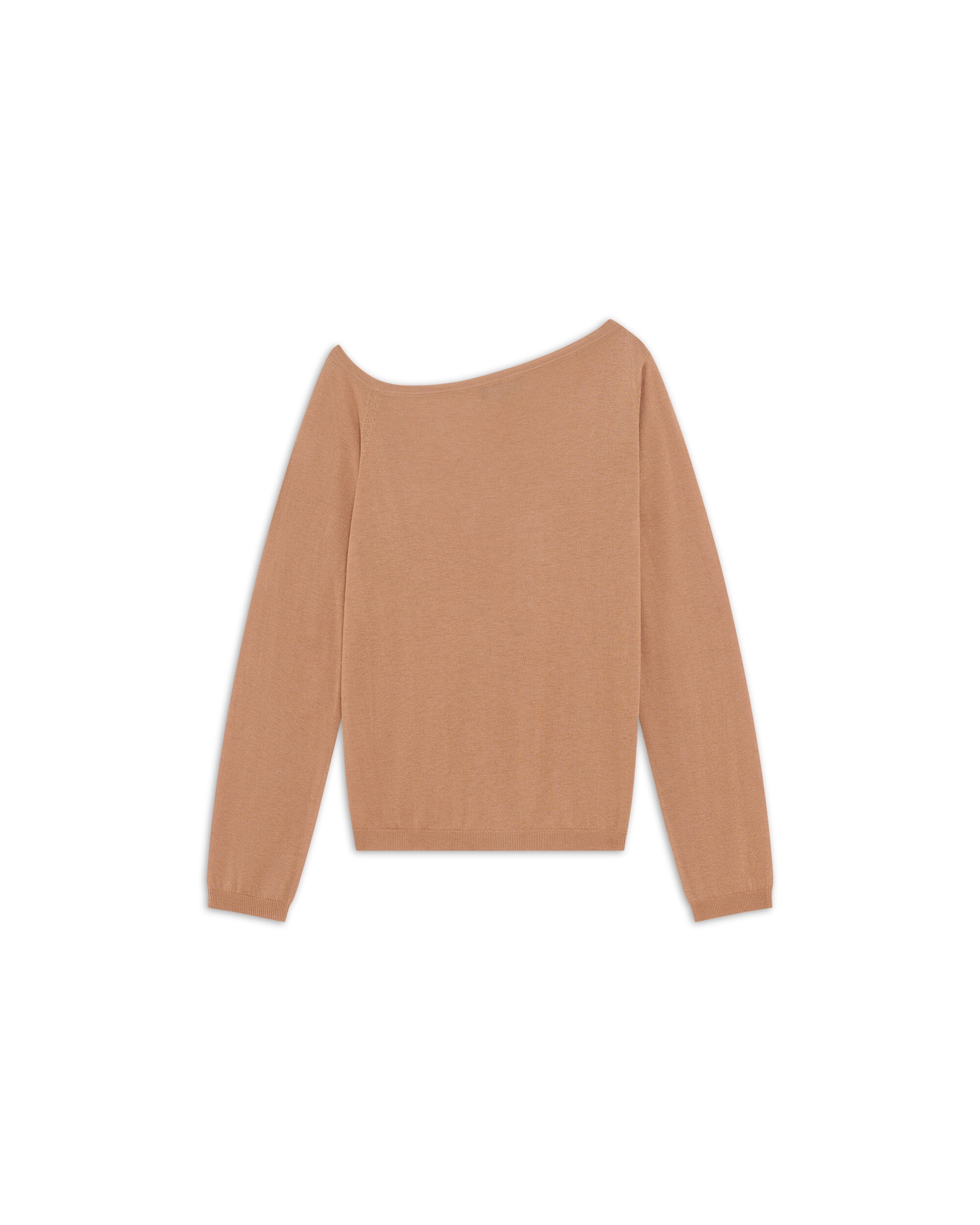 Jersey de mujer con escote barco en lana - Caroll - Camel Camel-4