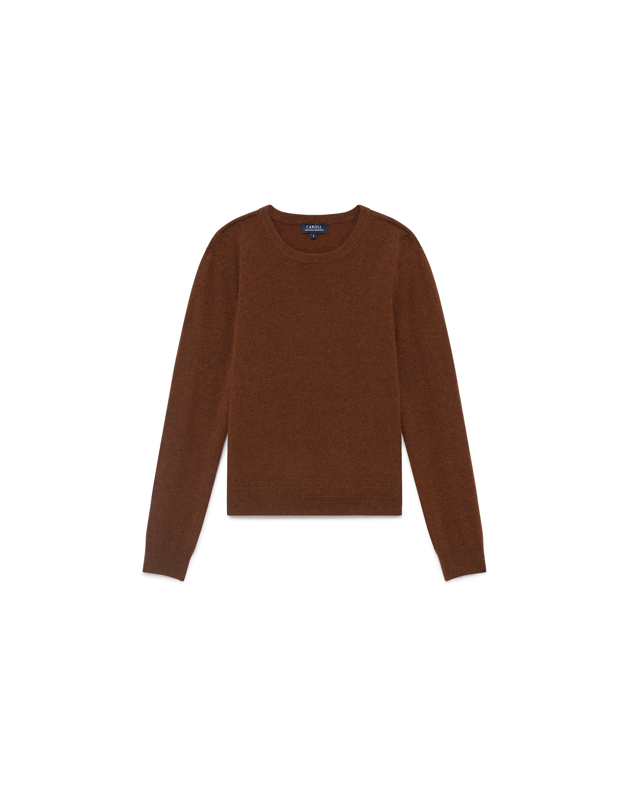 Imagen 4 de Jersey de mujer con cuello redondo en cashmere 100% - Caroll - Marrón Marrón