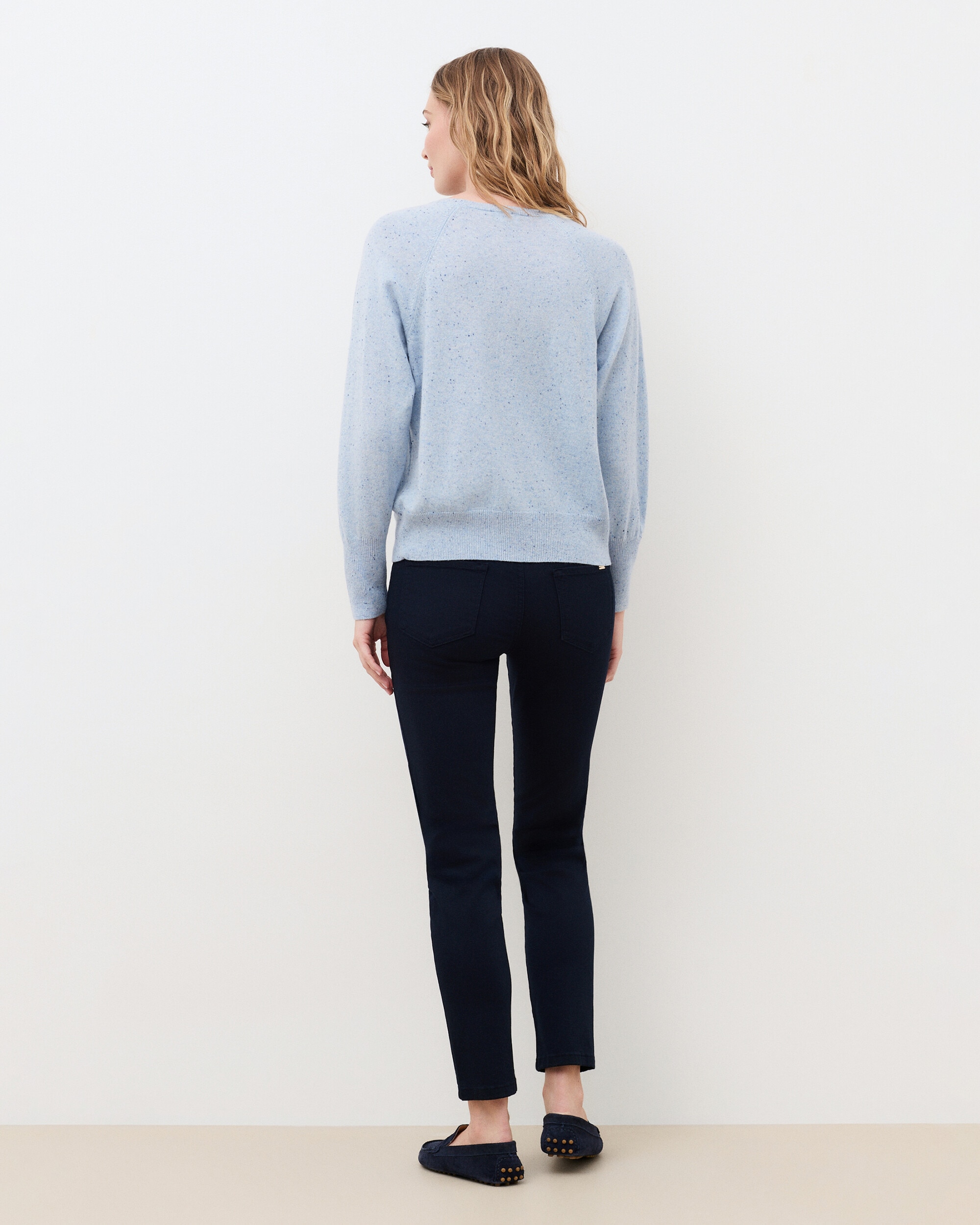 Imagen 2 de Jersey de mujer con cuello redondo en cashmere 100% - Caroll - Azul celeste Azul celeste