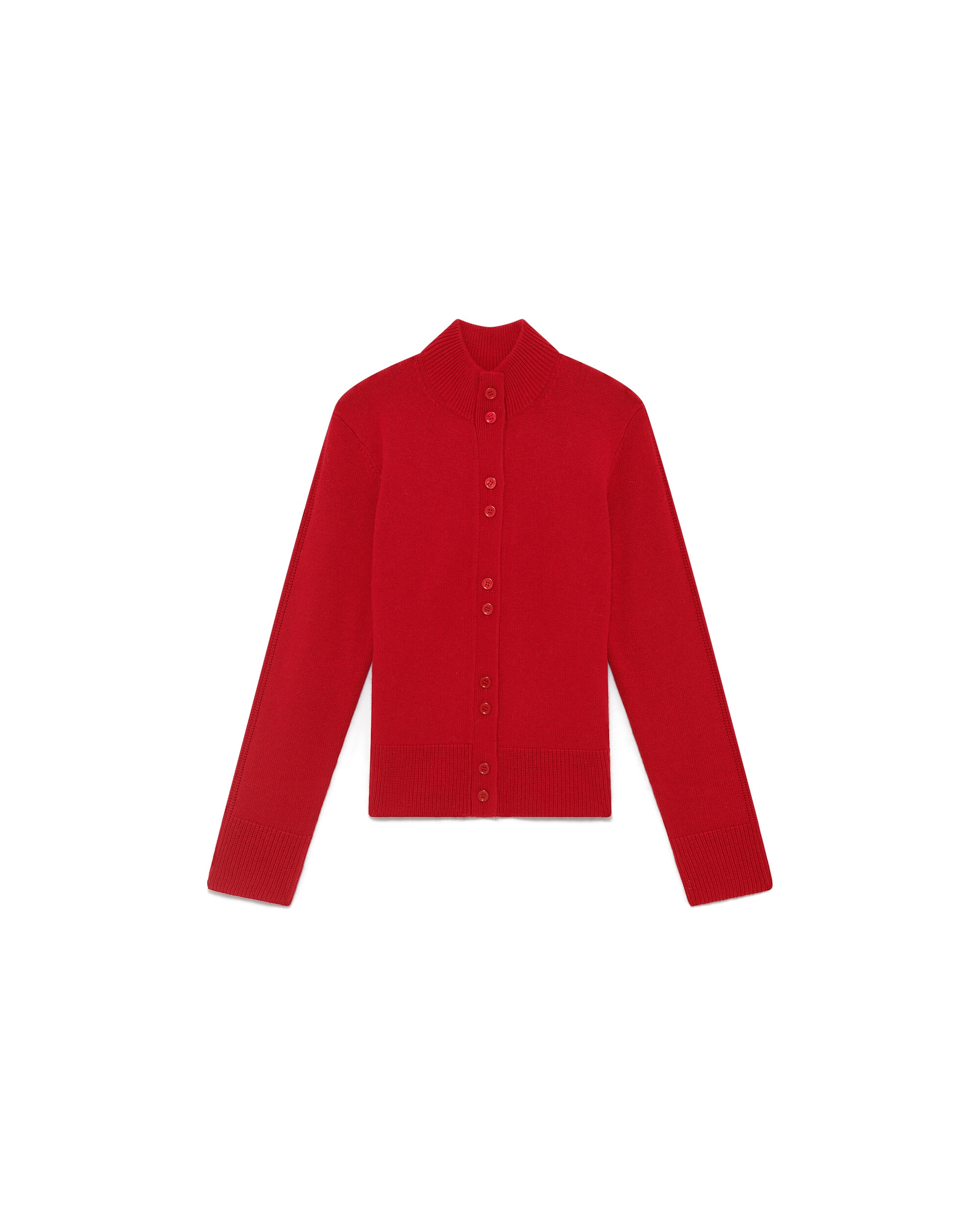 Cárdigan de mujer con manga larga en lana - Caroll - Rojo Rojo-4