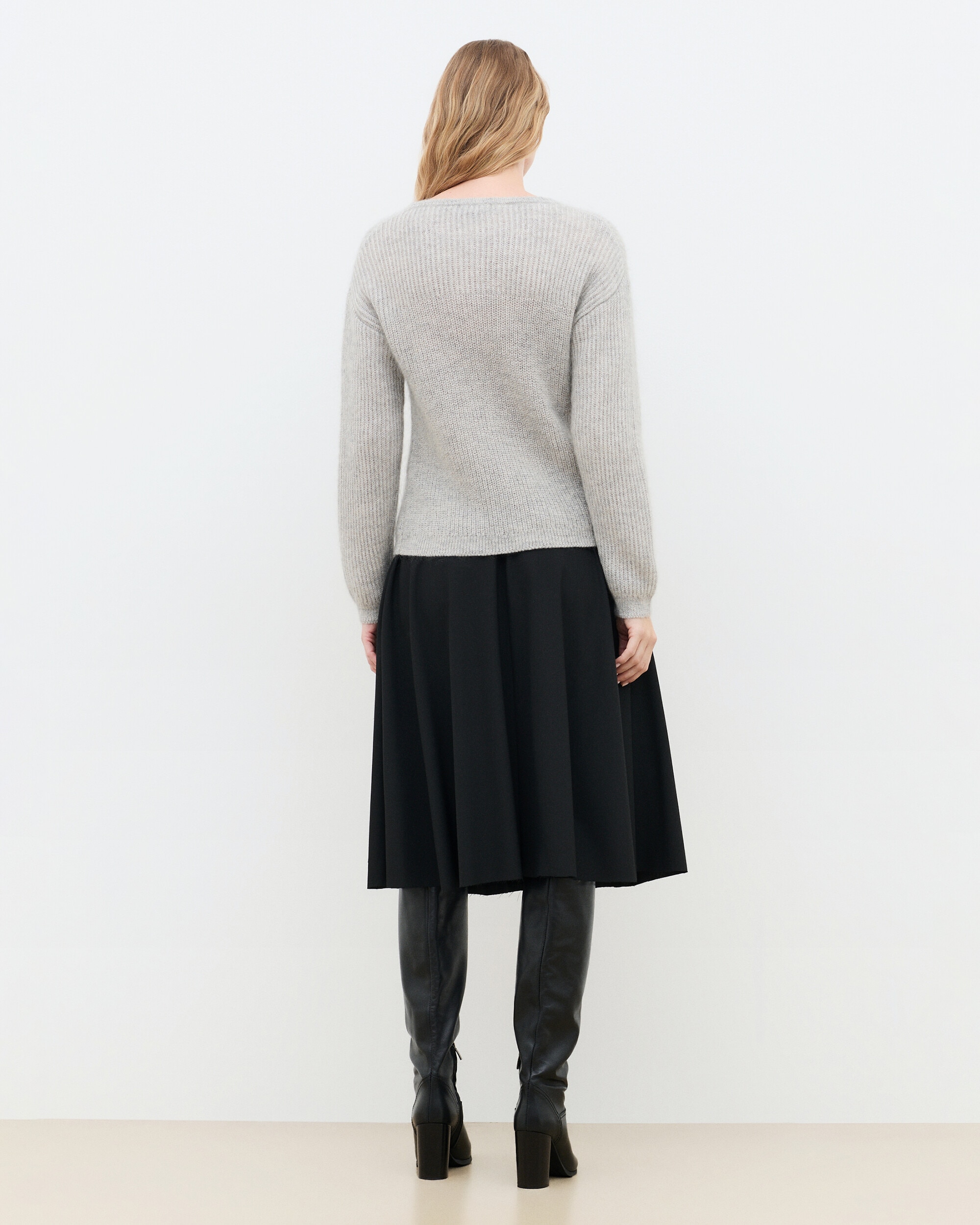Jersey de mujer con cuello redondo en lana - Caroll - Gris Gris-2