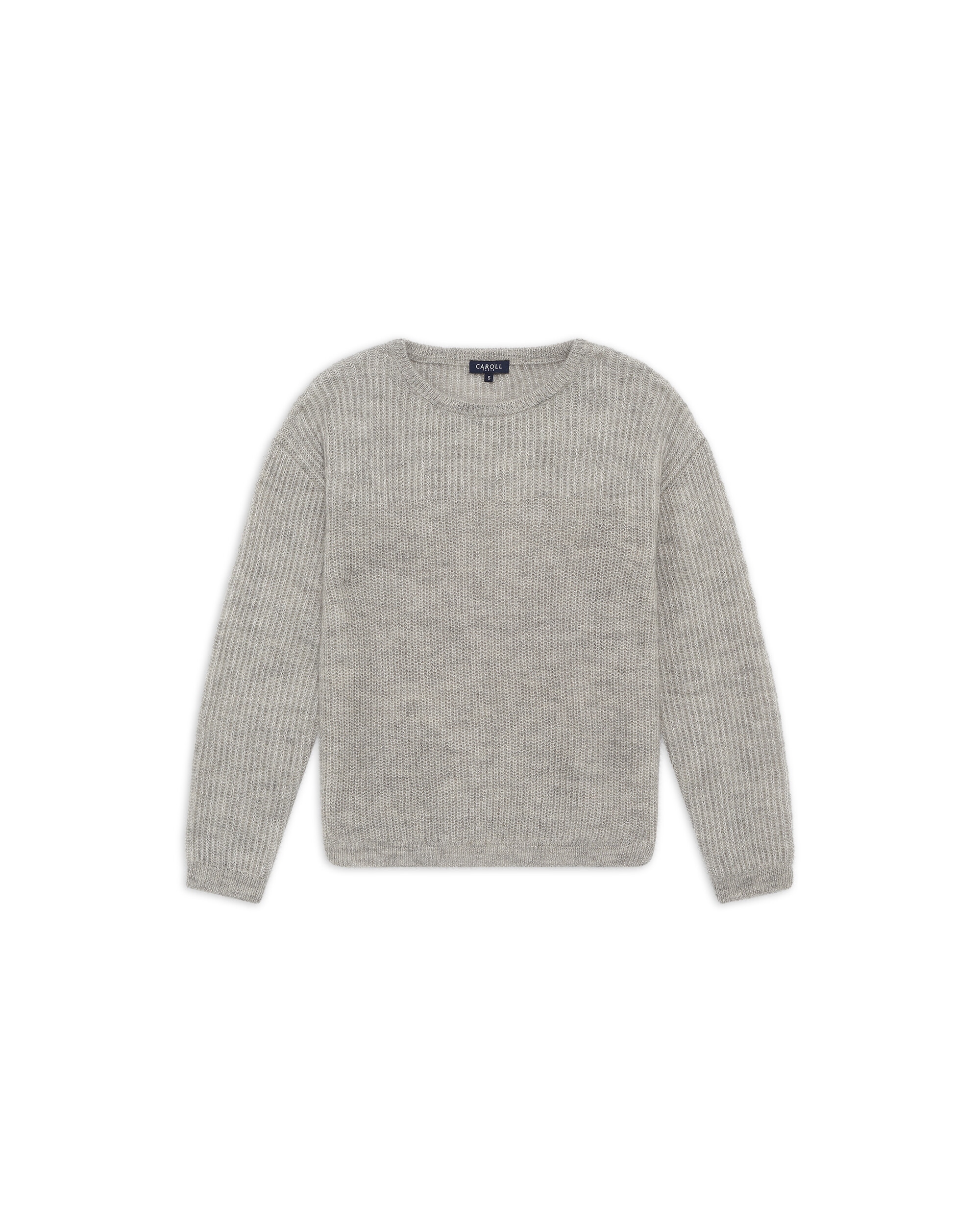 Jersey de mujer con cuello redondo en lana - Caroll - Gris Gris-4