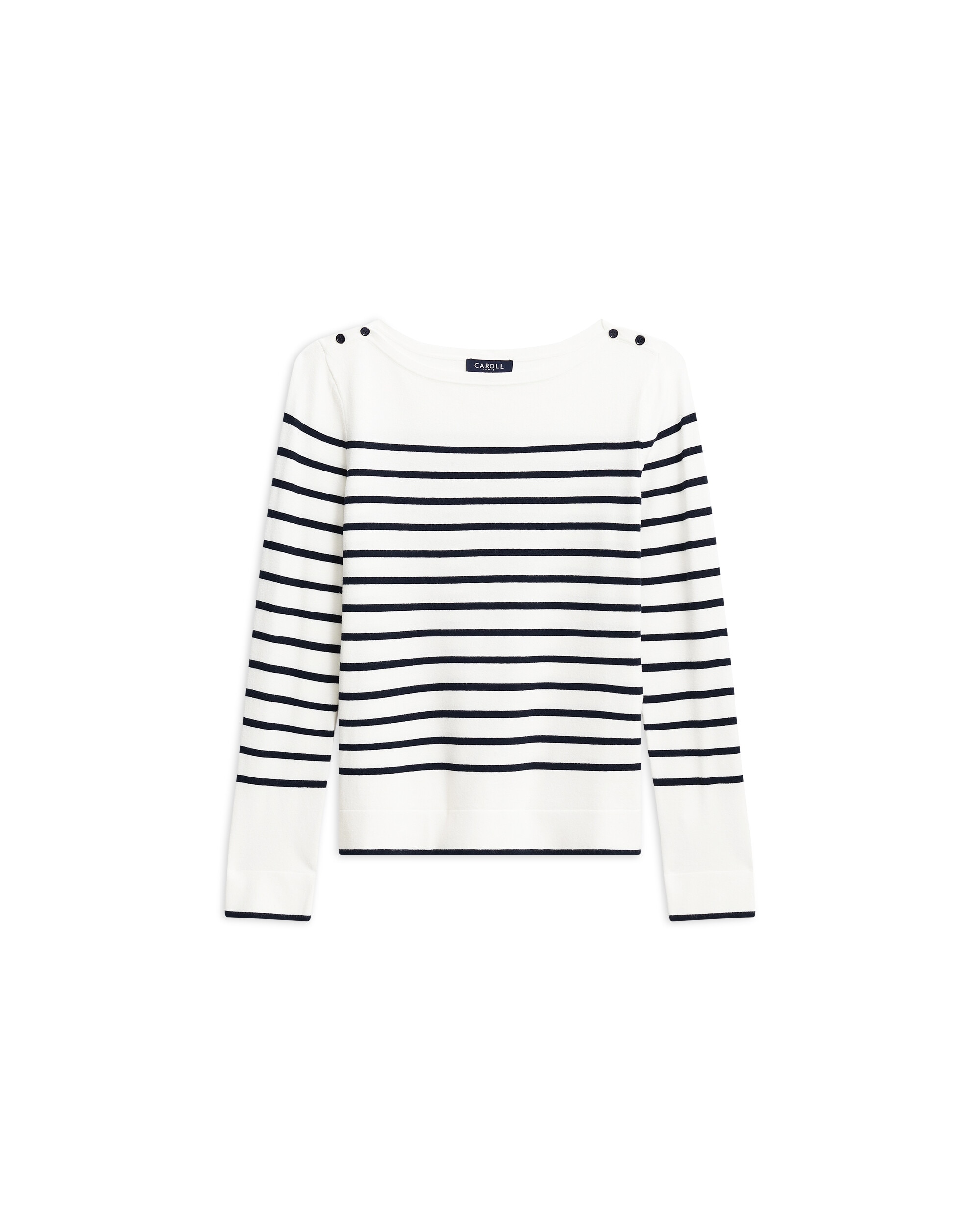 Camiseta de mujer con manga larga - Caroll - Blanco / Negro Blanco / Negro-4
