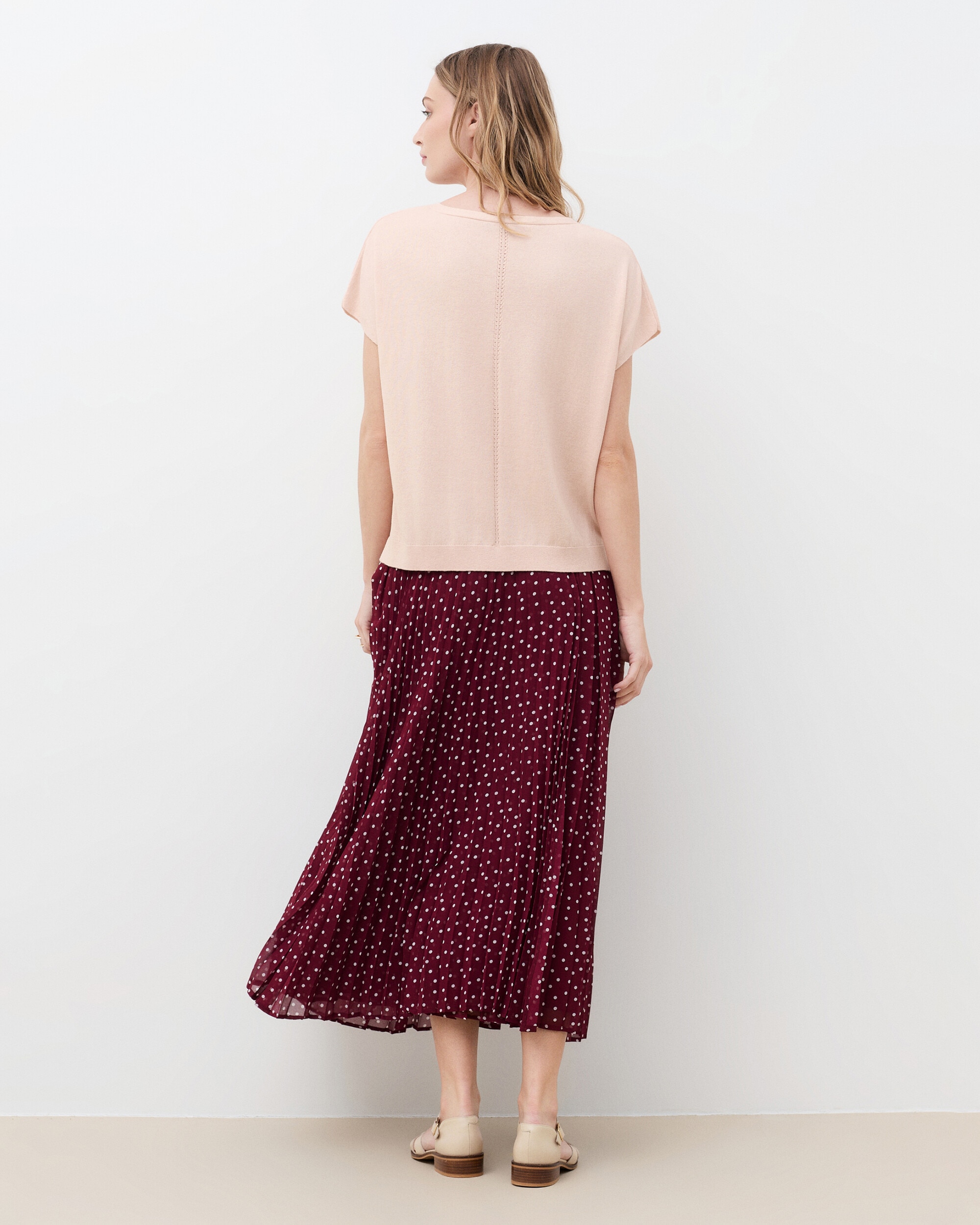 Jersey de mujer con manga corta - Caroll - Rosa claro Rosa claro-2