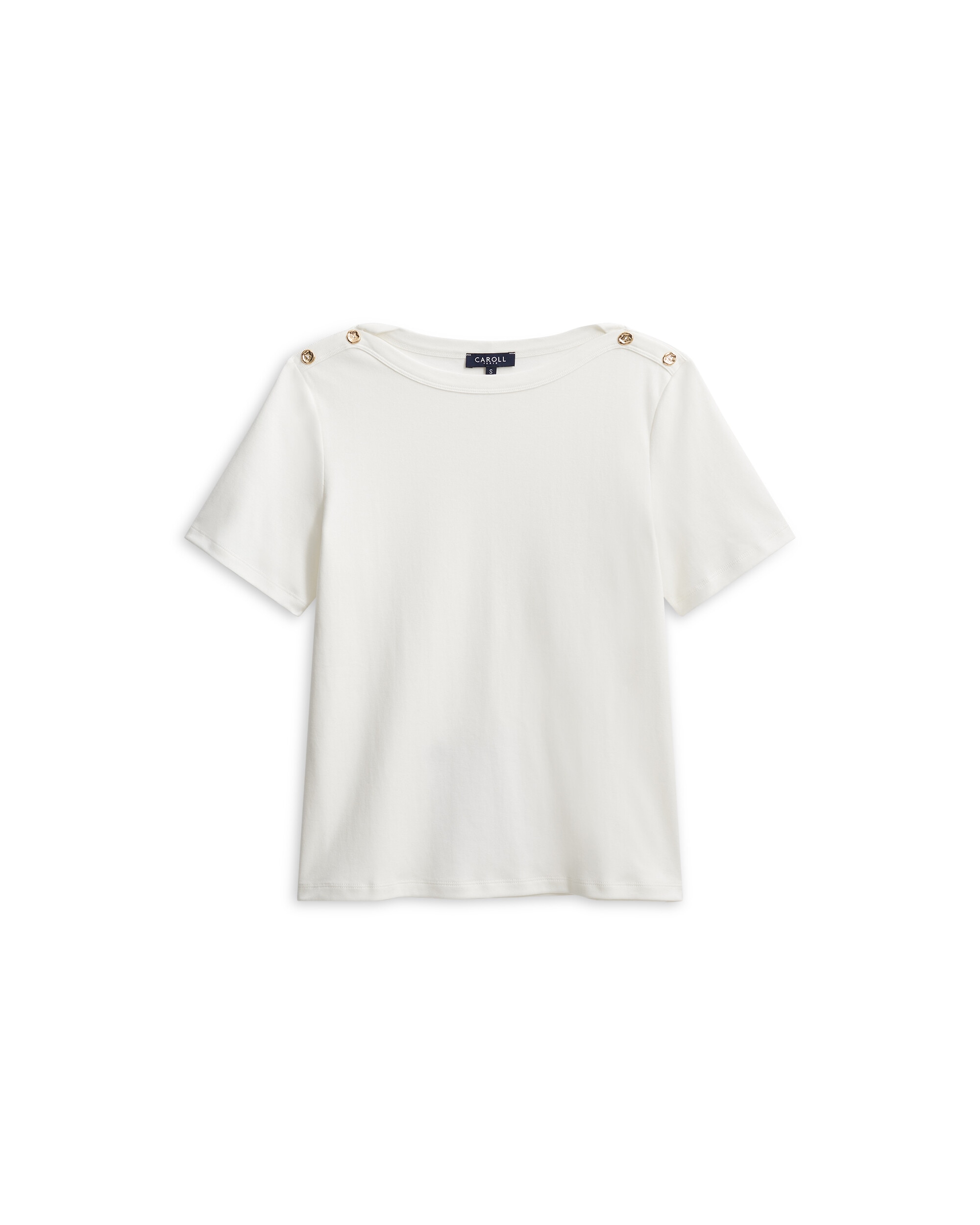 Camiseta de mujer con detalles de botones - Caroll - Crudo Crudo-4