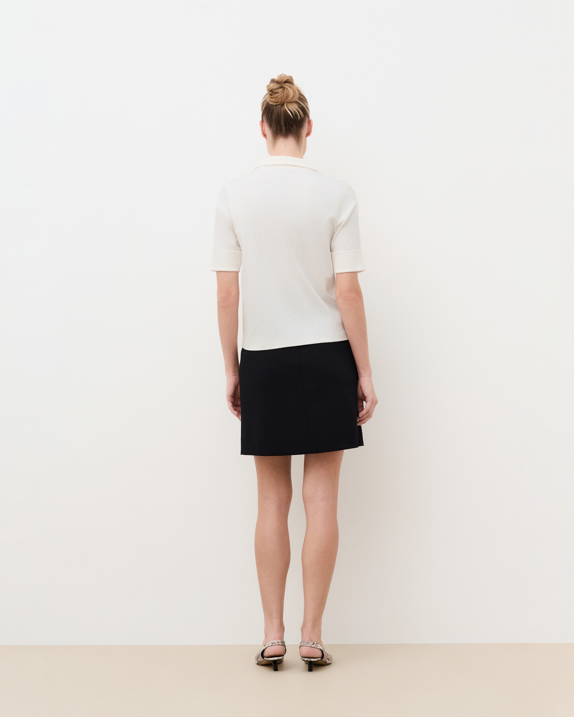 Camiseta de mujer con cuello camisero - Caroll - Crudo Crudo-2