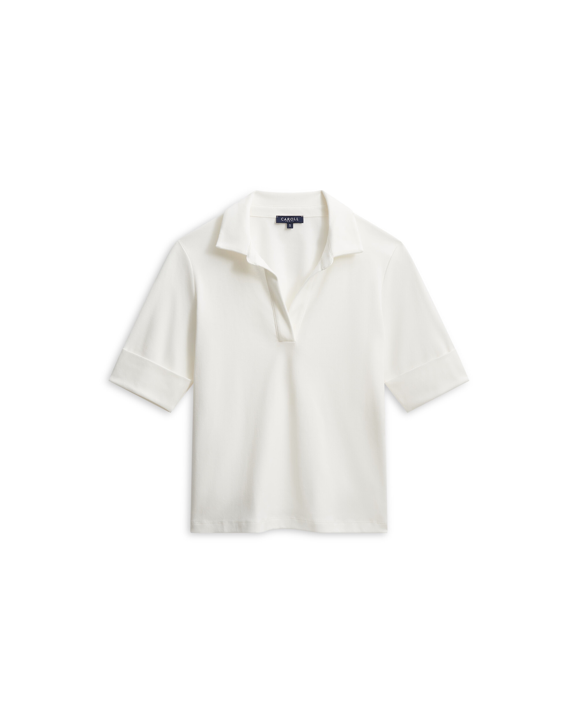Camiseta de mujer con cuello camisero - Caroll - Crudo Crudo-4