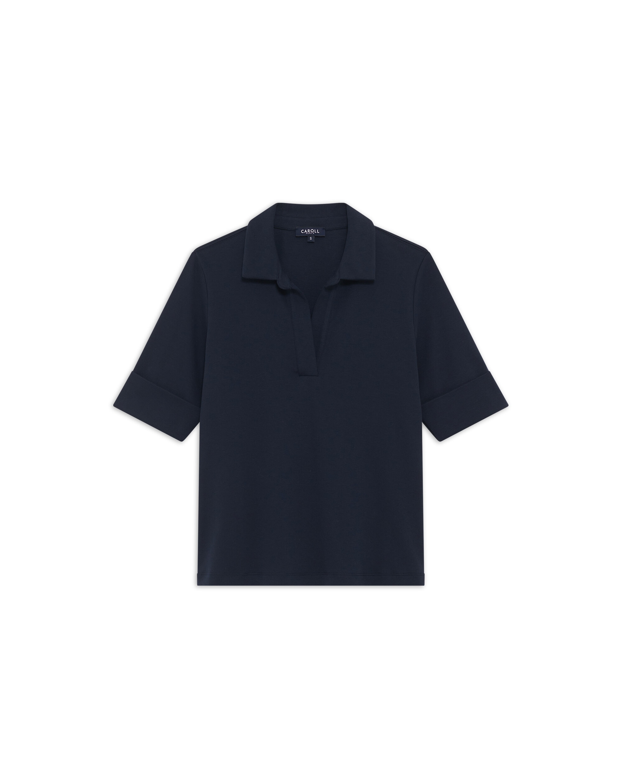 Camiseta de mujer con cuello camisero - Caroll - Azul marino Azul marino-4
