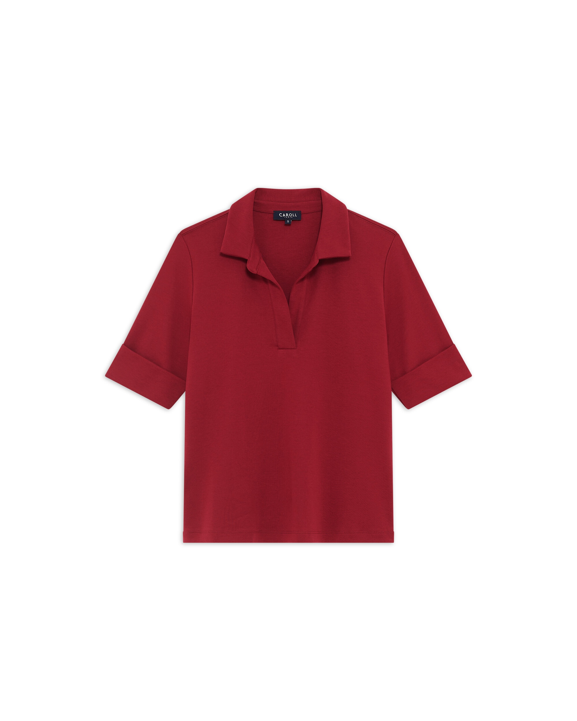 Camiseta de mujer con cuello camisero - Caroll - Burdeos Burdeos-4