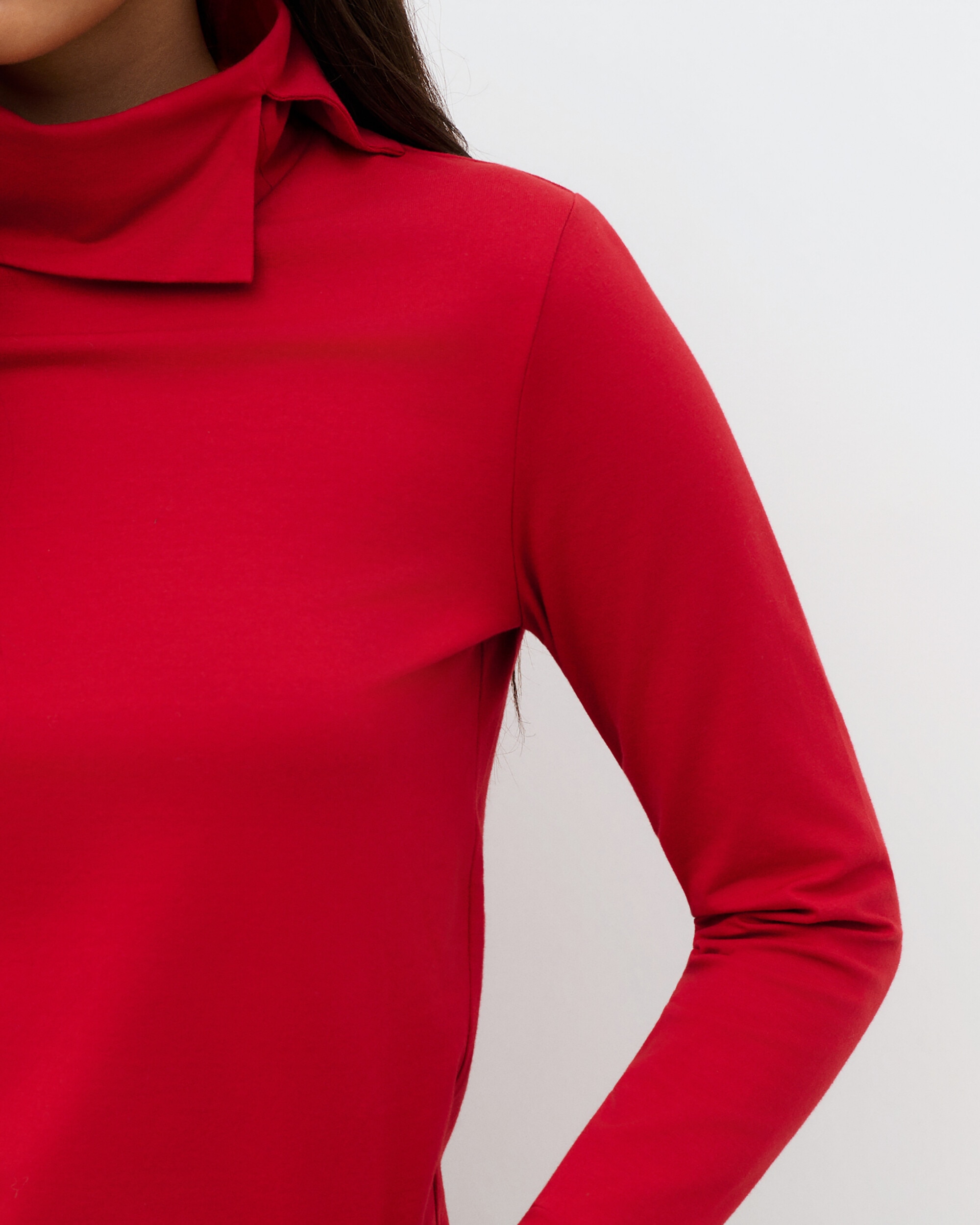 Camiseta de mujer con cuello alto - Caroll - Rojo Rojo-3
