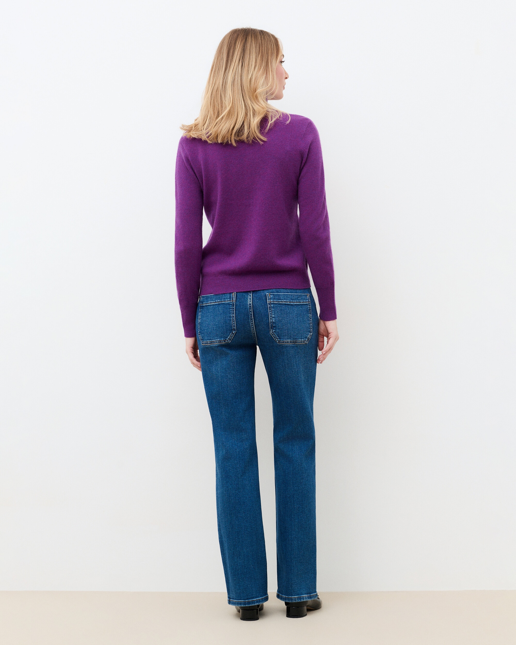 Imagen 2 de Jersey de mujer con cuello alto en cashmere 100% - Caroll - Morado Morado