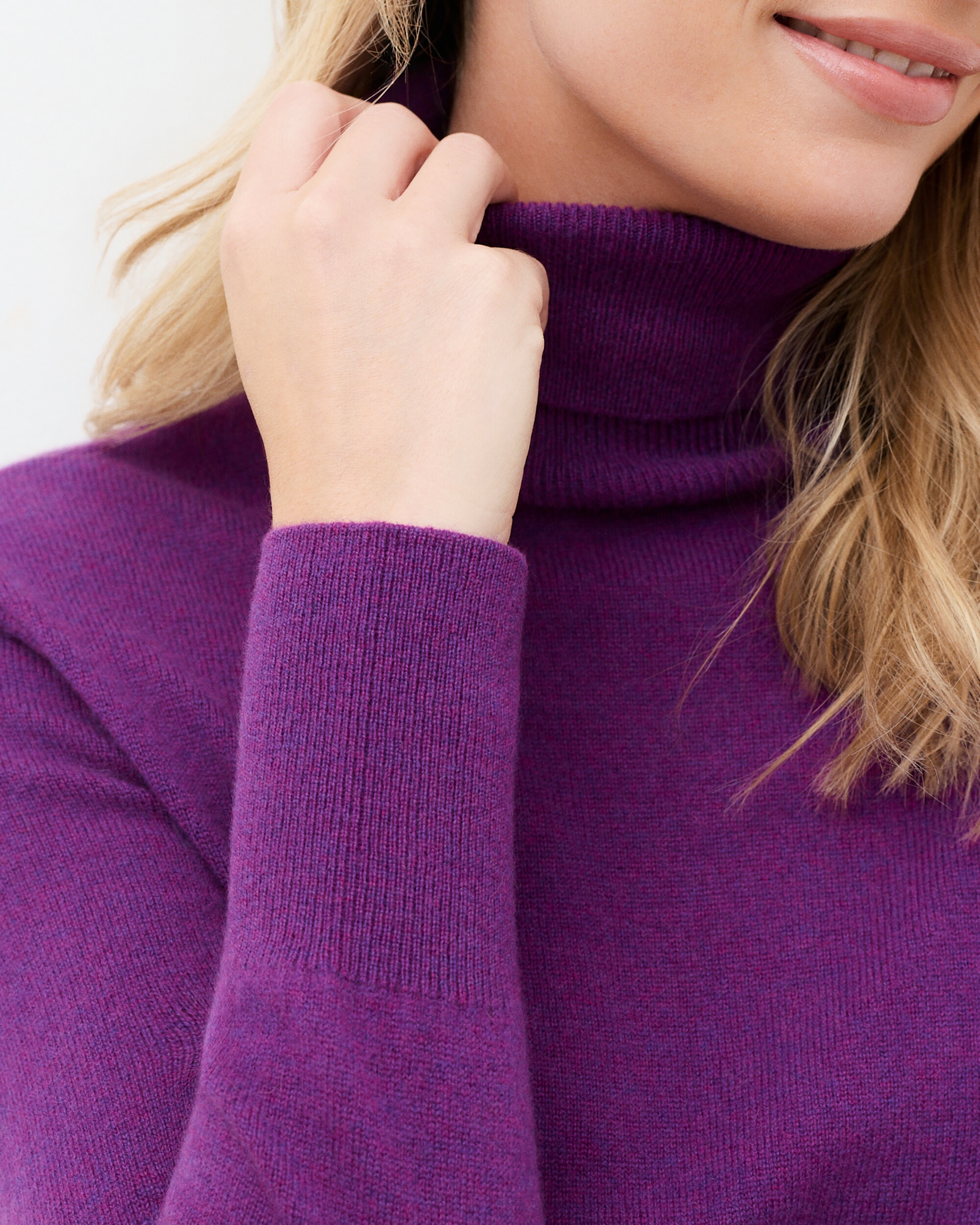 Imagen 3 de Jersey de mujer con cuello alto en cashmere 100% - Caroll - Morado Morado