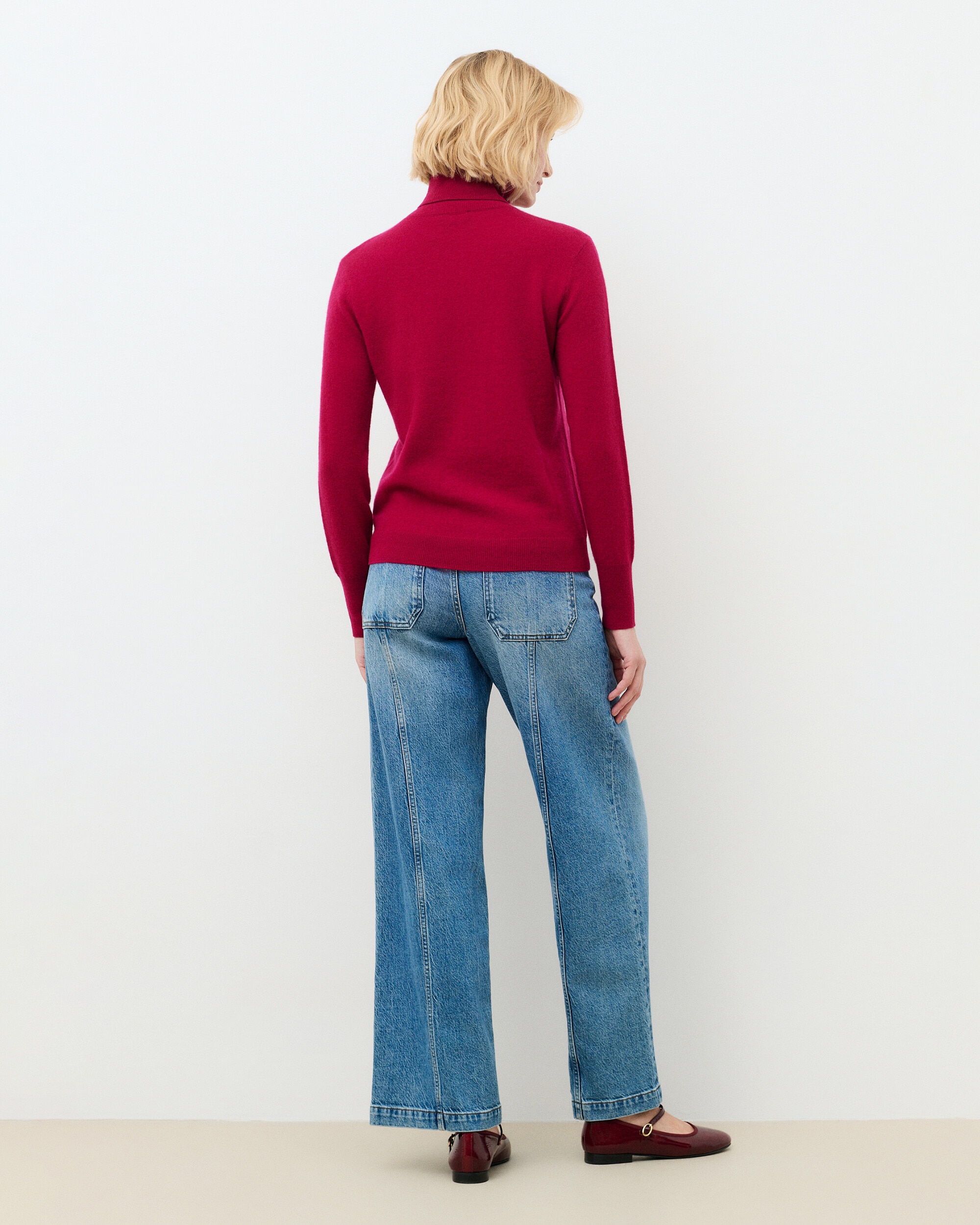 Imagen 2 de Jersey de mujer con cuello alto en cashmere 100% - Caroll - Fucsia Fucsia