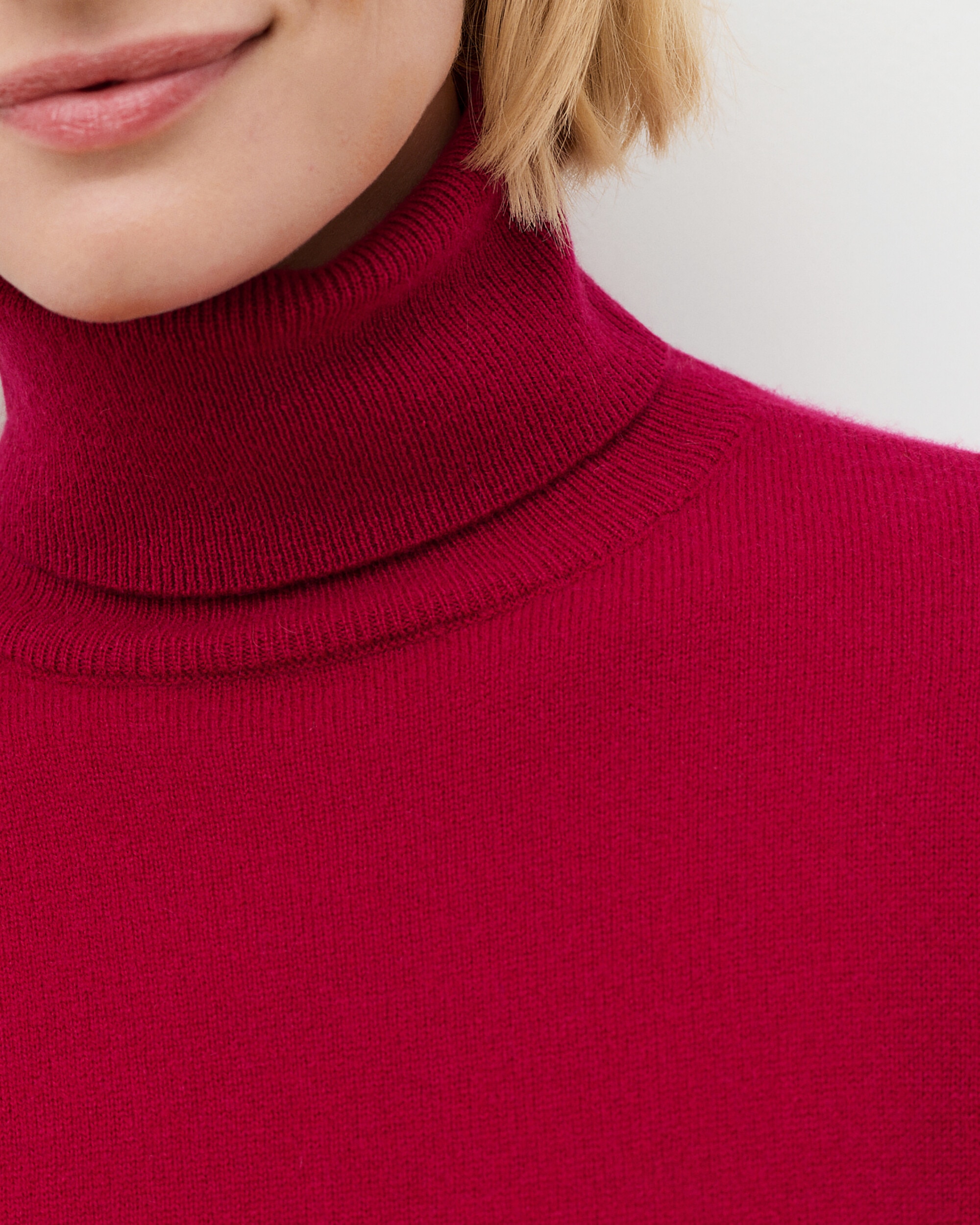 Imagen 3 de Jersey de mujer con cuello alto en cashmere 100% - Caroll - Fucsia Fucsia