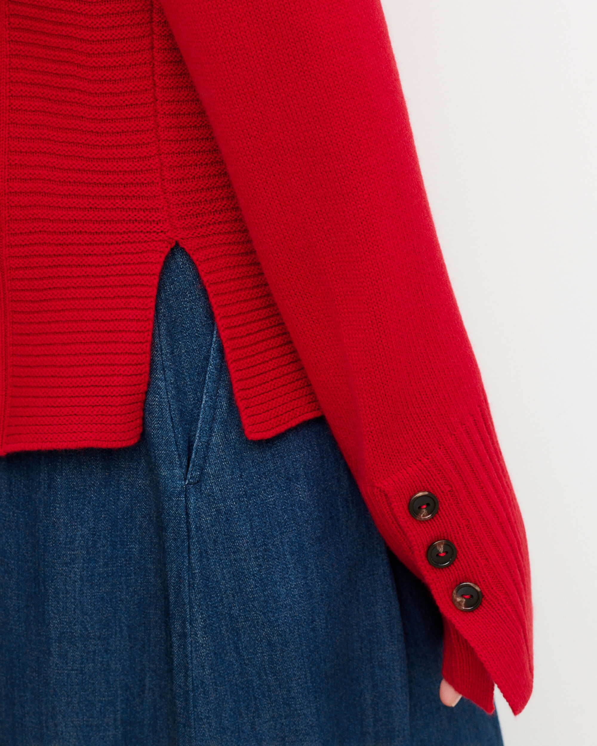 Jersey de mujer con escote pico en lana - Caroll - Rojo Rojo-4