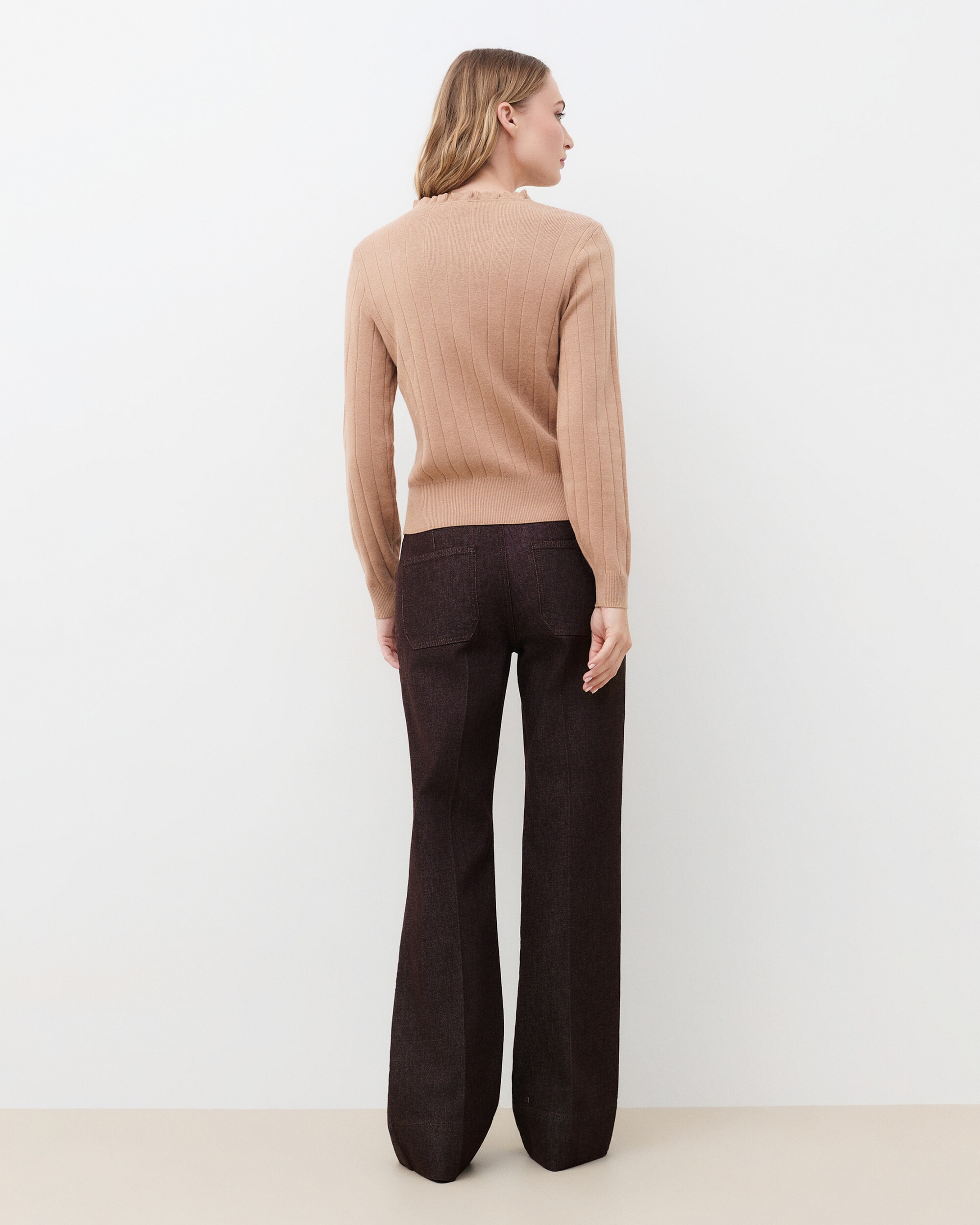 Cárdigan de mujer en punto canalé - Caroll - Camel Camel-2
