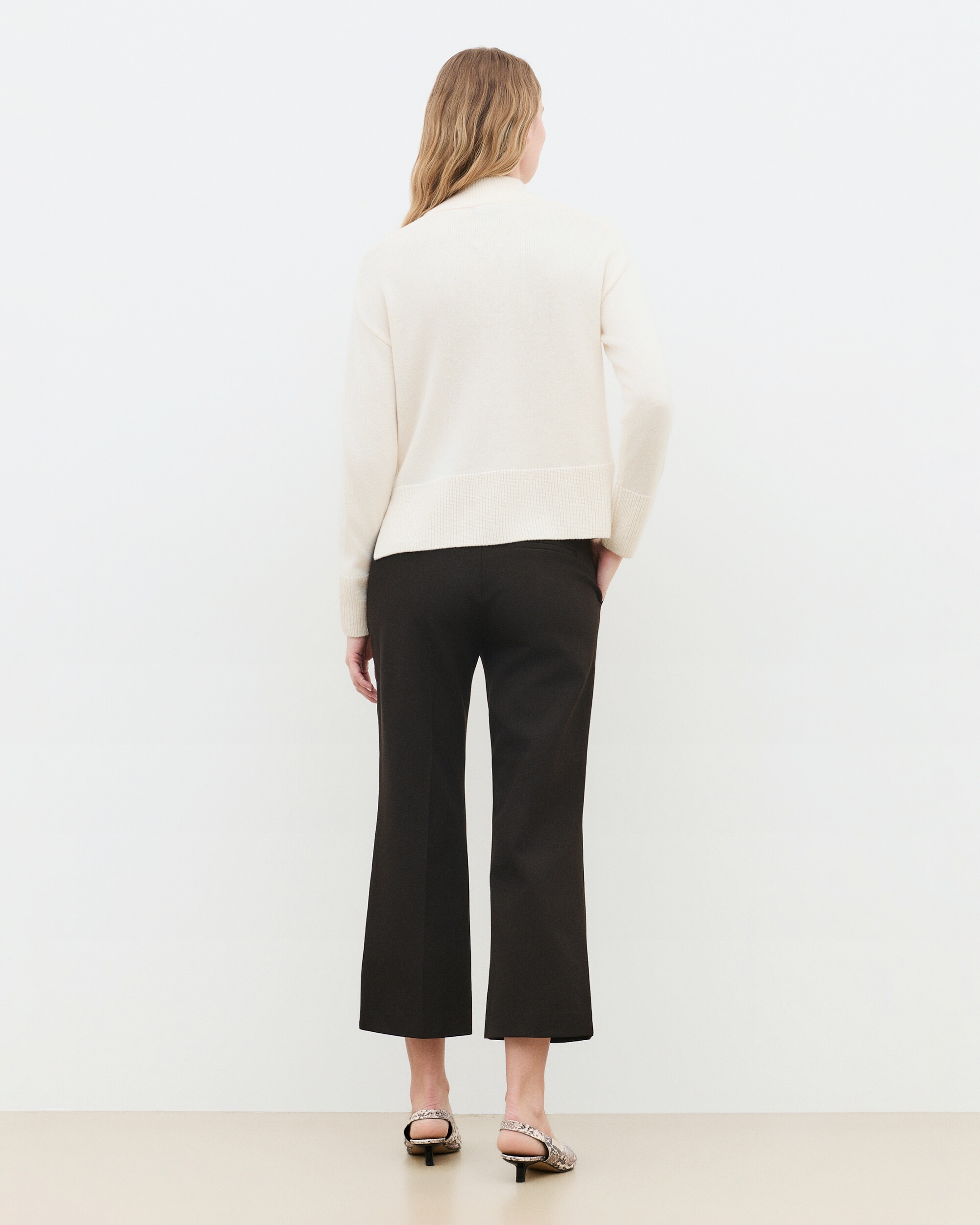 Jersey de mujer con cuello alto en lana - Caroll - Crudo Crudo-2