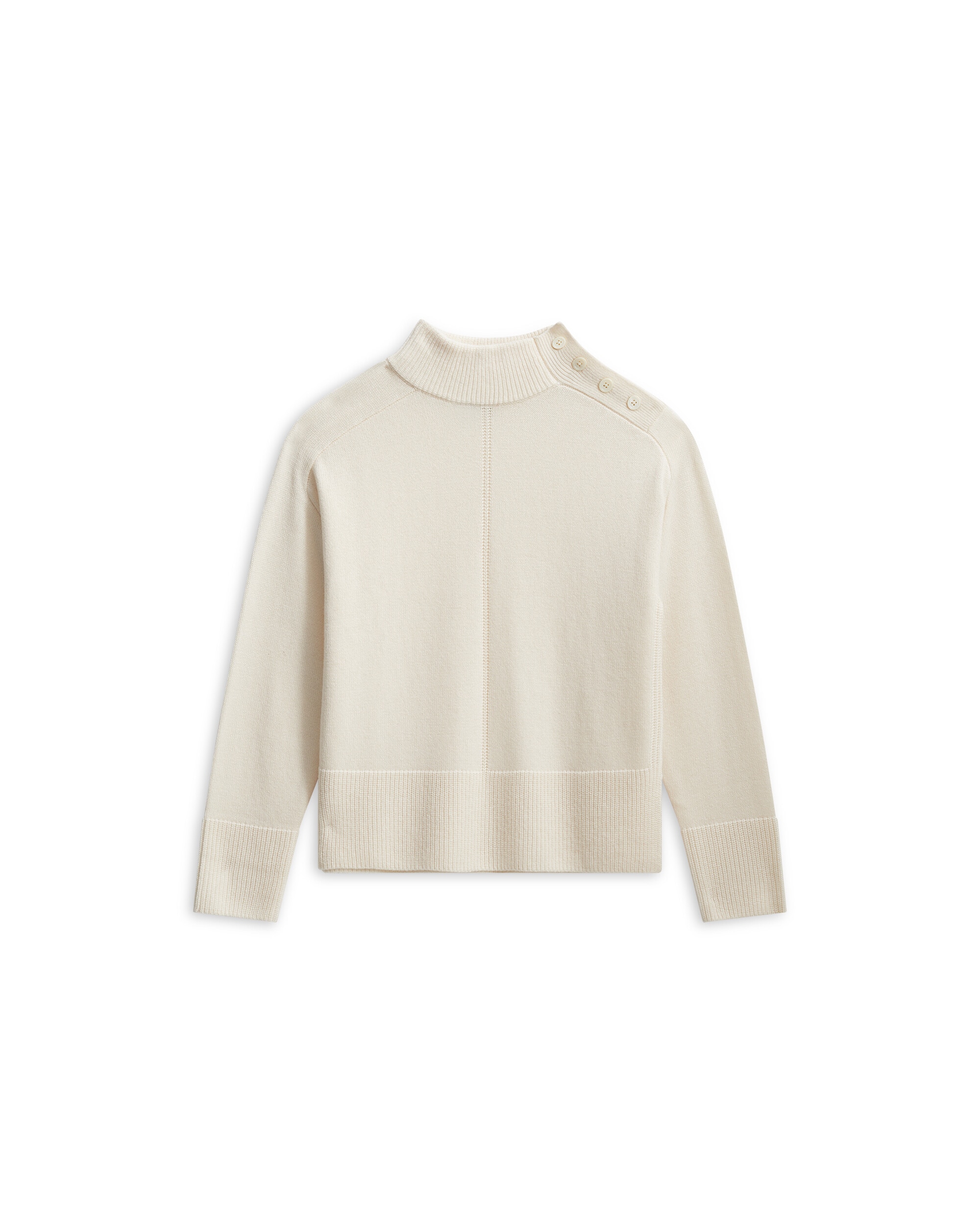 Jersey de mujer con cuello alto en lana - Caroll - Crudo Crudo-4