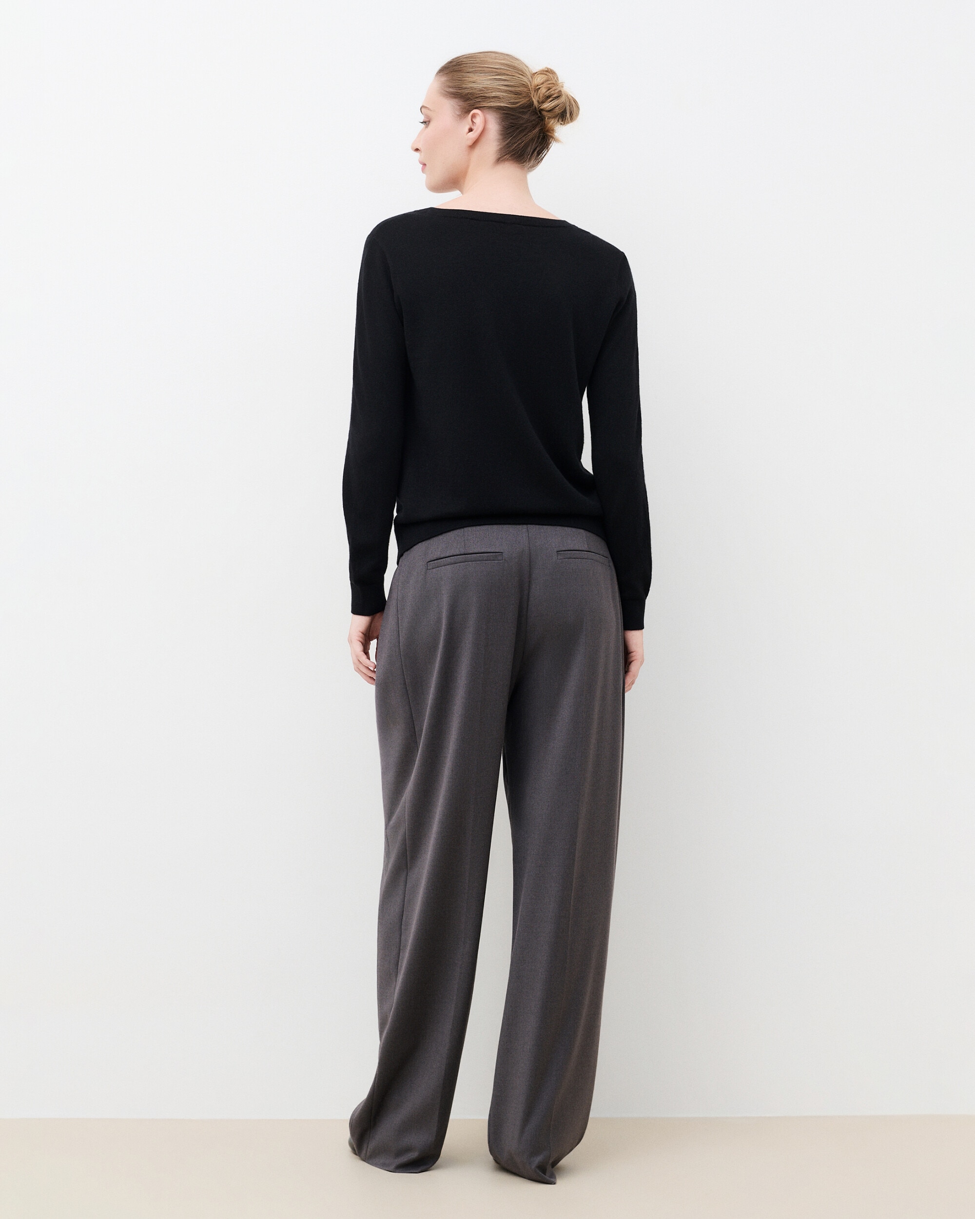 Jersey de mujer con detalle de encaje en lana - Caroll - Negro Negro-2