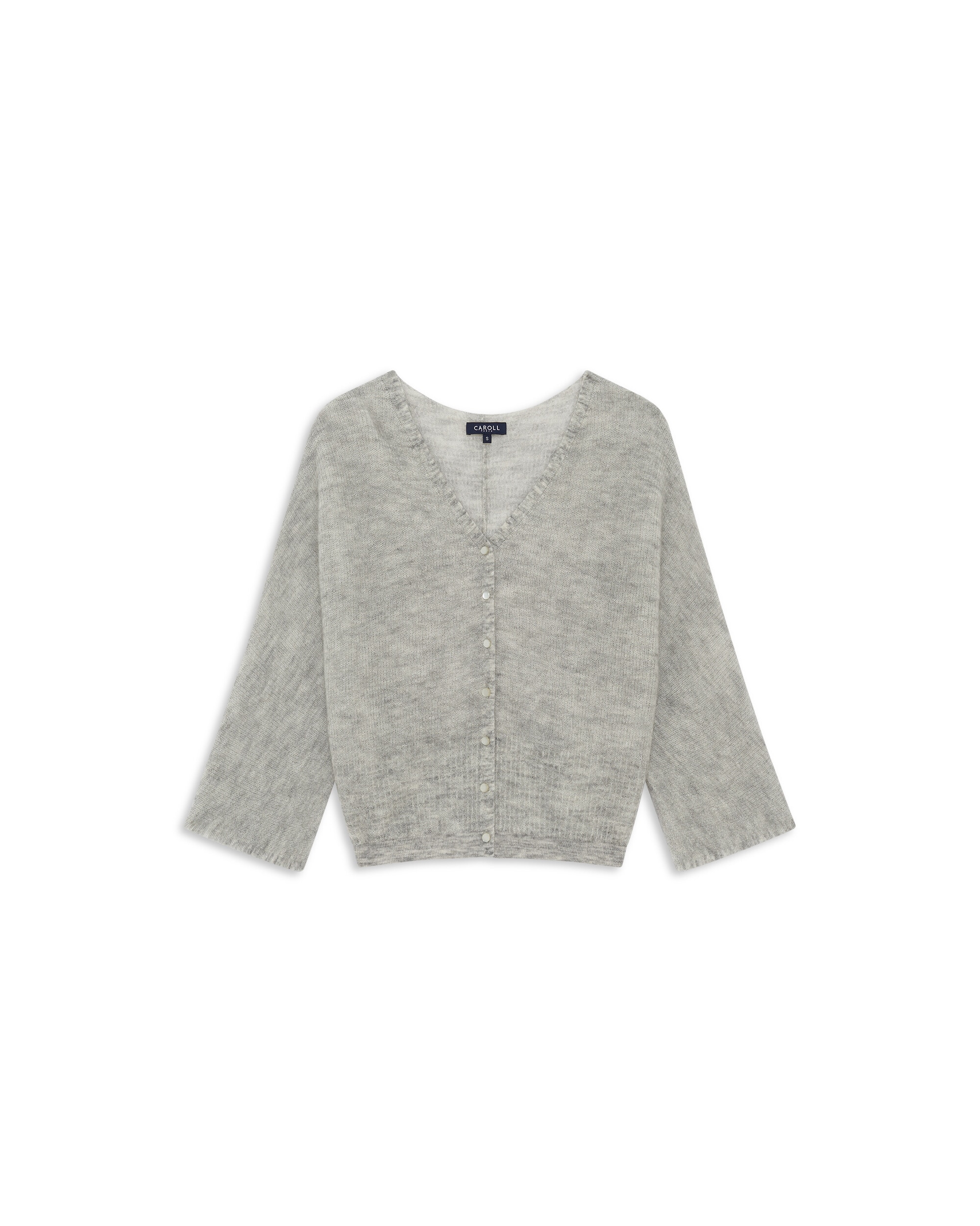 Cárdigan de mujer con escote redondo en lana - Caroll - Gris Gris-4
