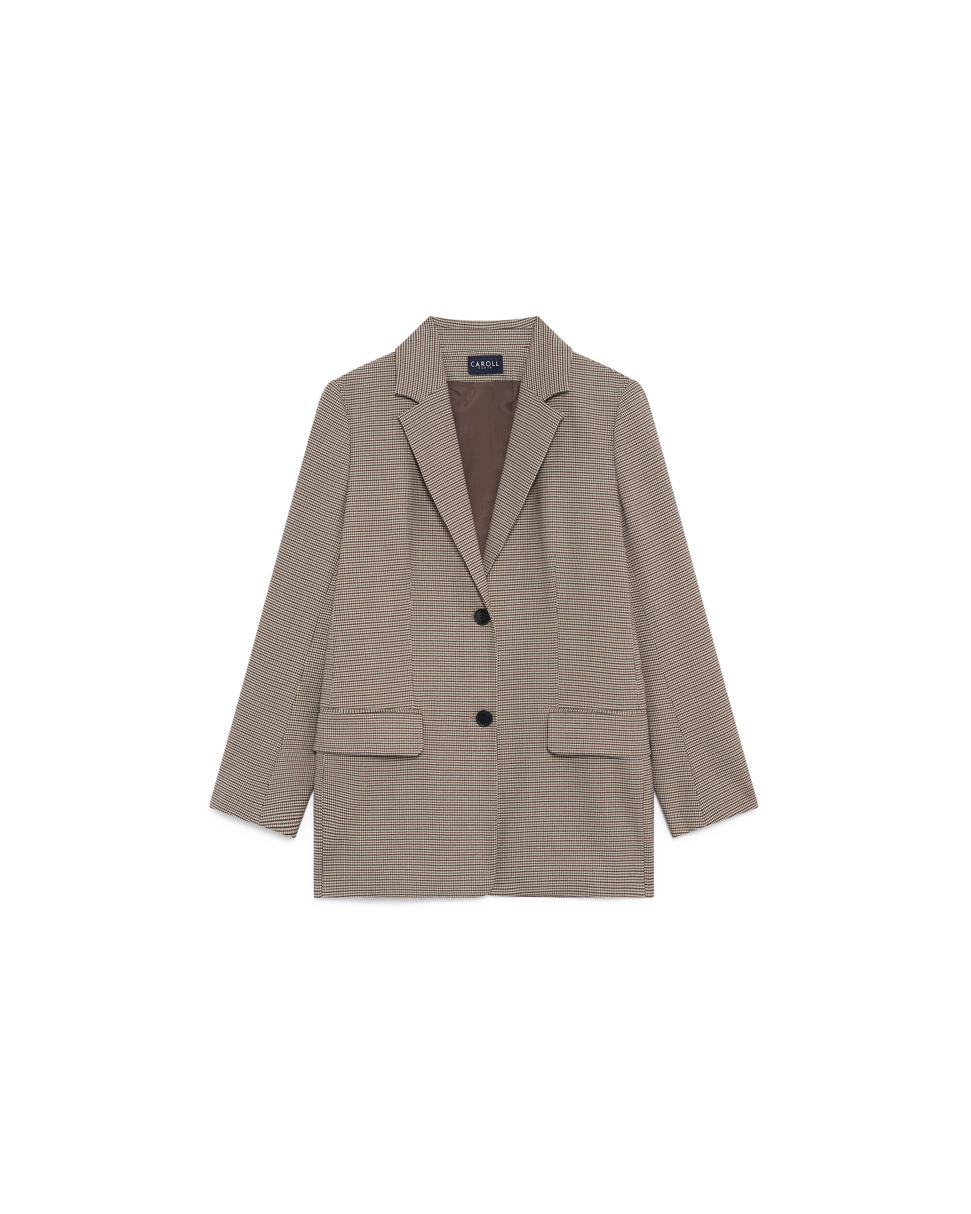 Imagen 4 de Blazer de mujer en lana con microestampado - Caroll - Topo Topo