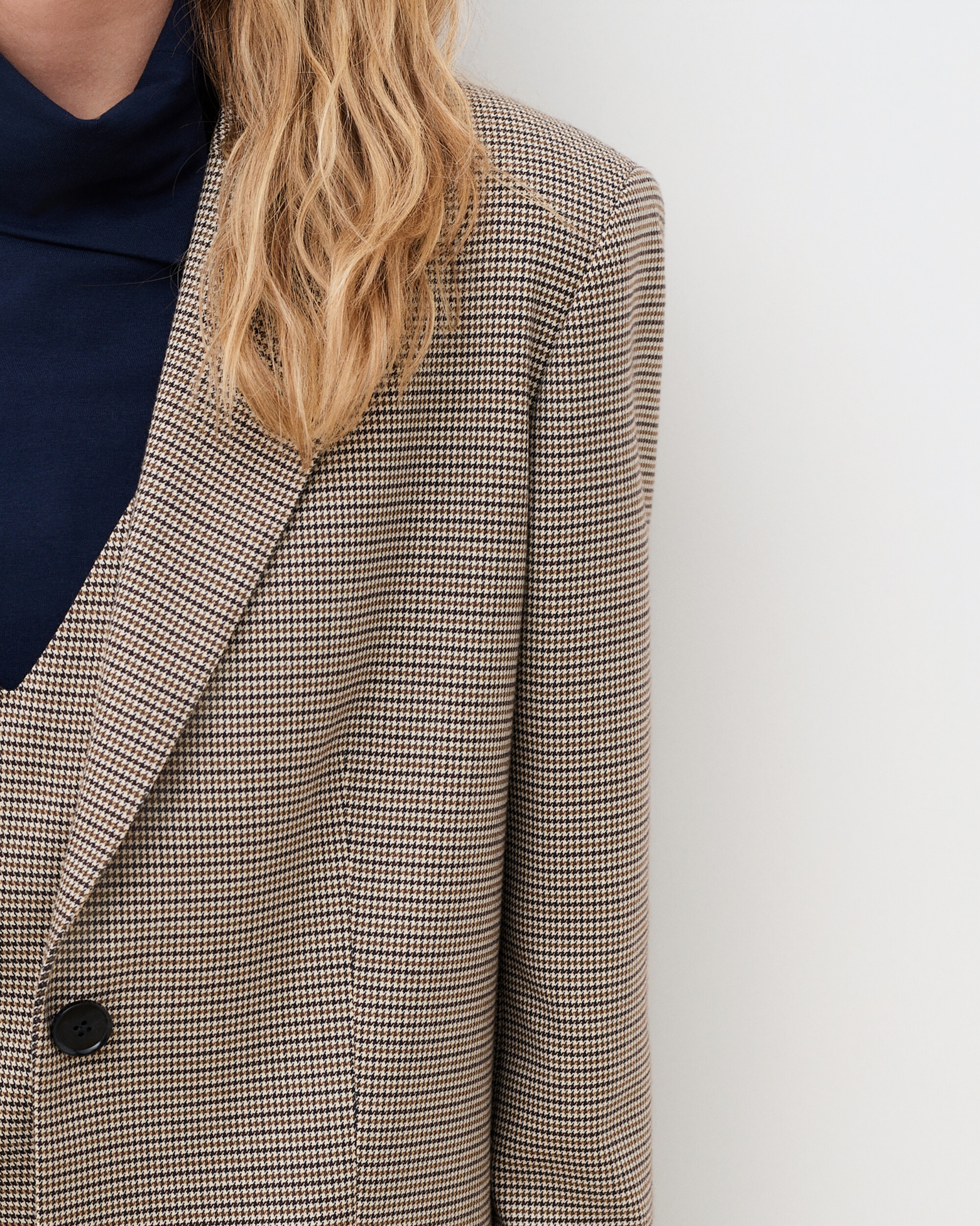 Imagen 3 de Blazer de mujer en lana con microestampado - Caroll - Topo Topo