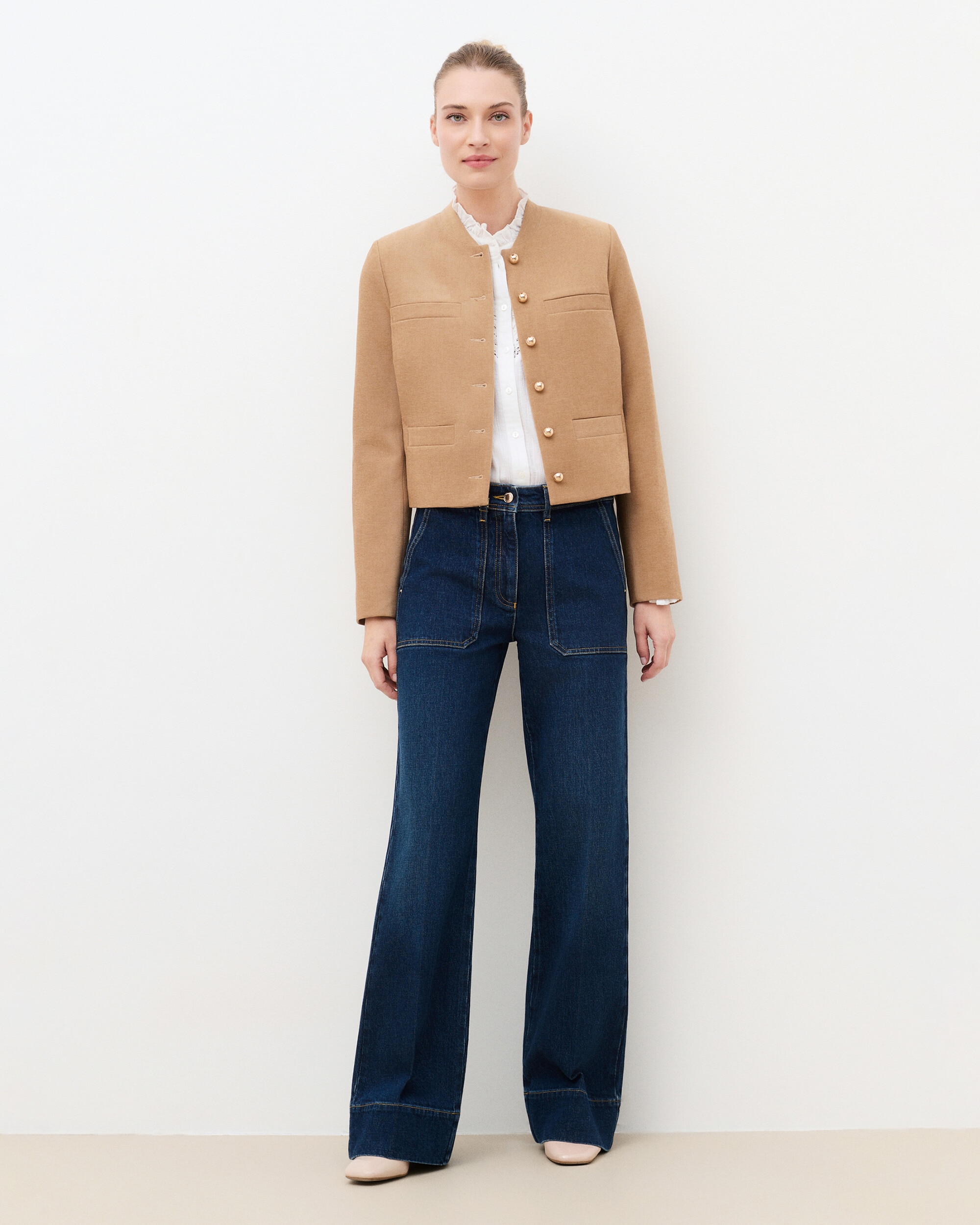Chaqueta de mujer con botones - Caroll - Camel Camel-1