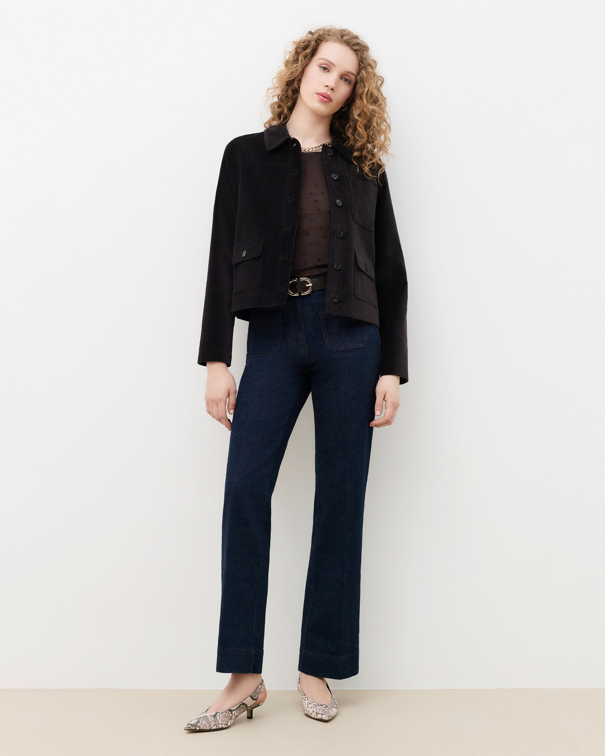 Blazer de mujer con corte cropped - Caroll - Negro Negro-1