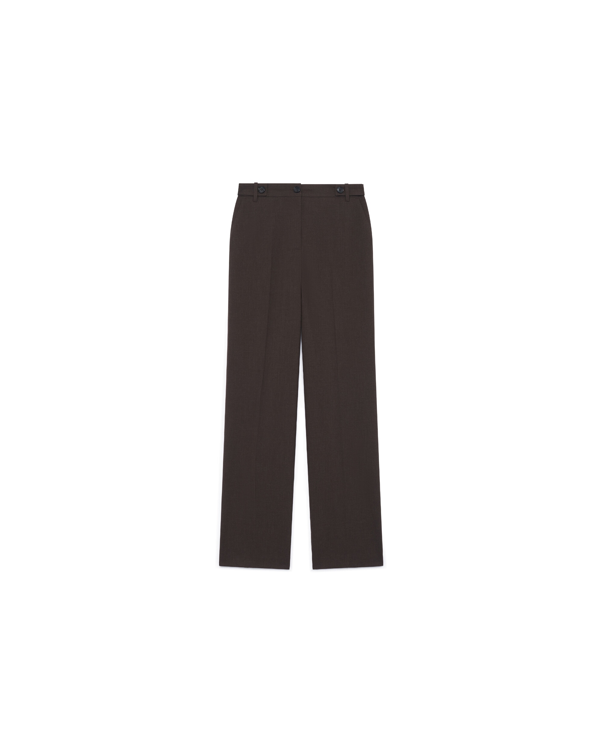 Pantalones de vestir de mujer de tiro alto - Caroll - Marrón oscuro Marrón oscuro-4