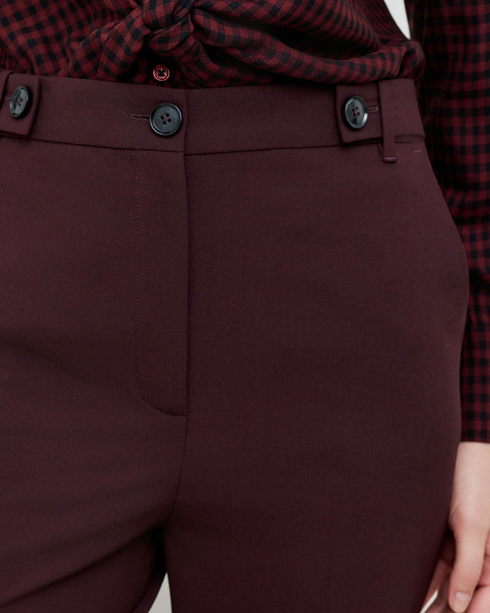 Pantalones de vestir de mujer de tiro alto - Caroll - Ciruela Ciruela-3