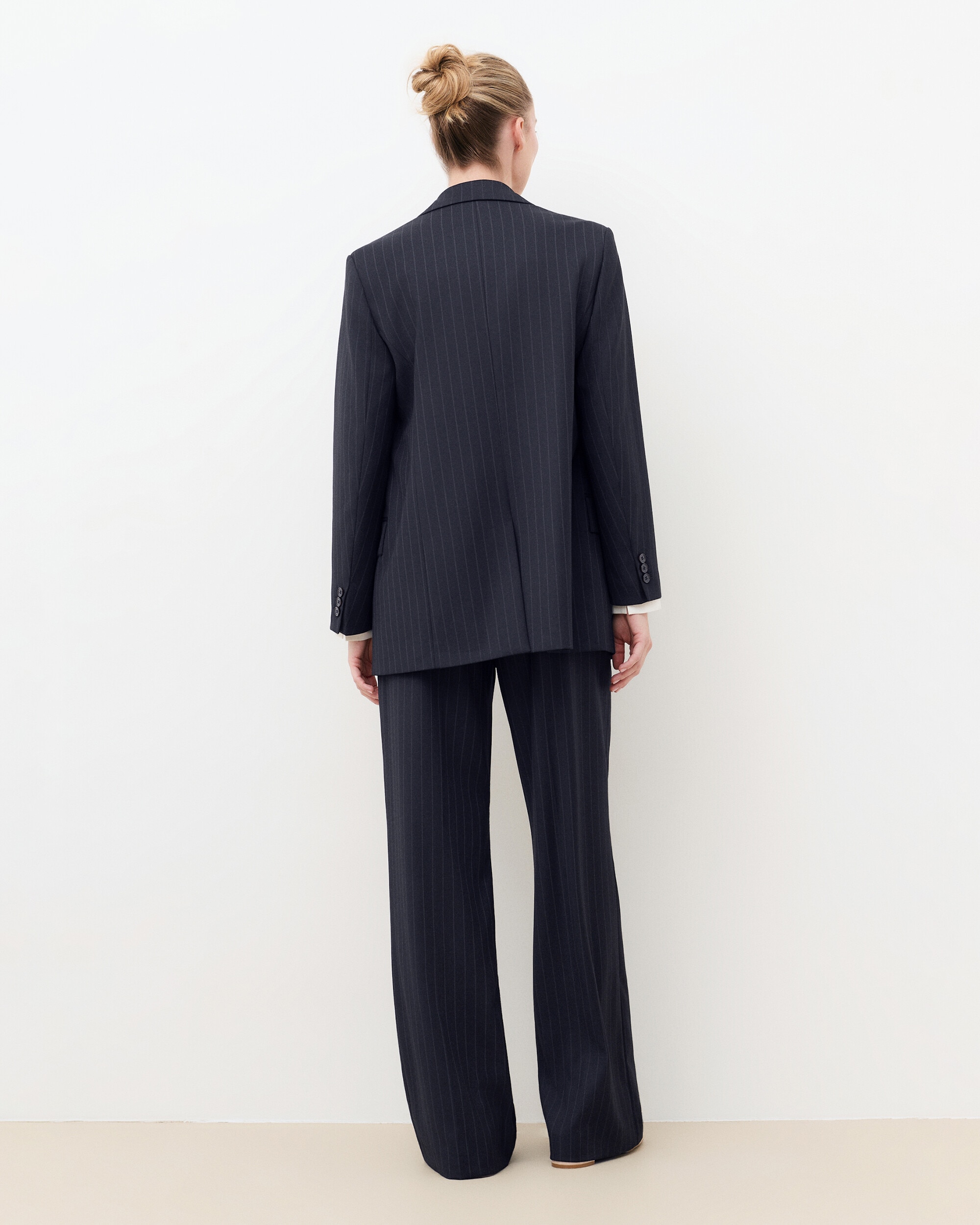 Blazer de mujer con estampado de rayas oversize - Caroll - Azul marino Azul marino-2