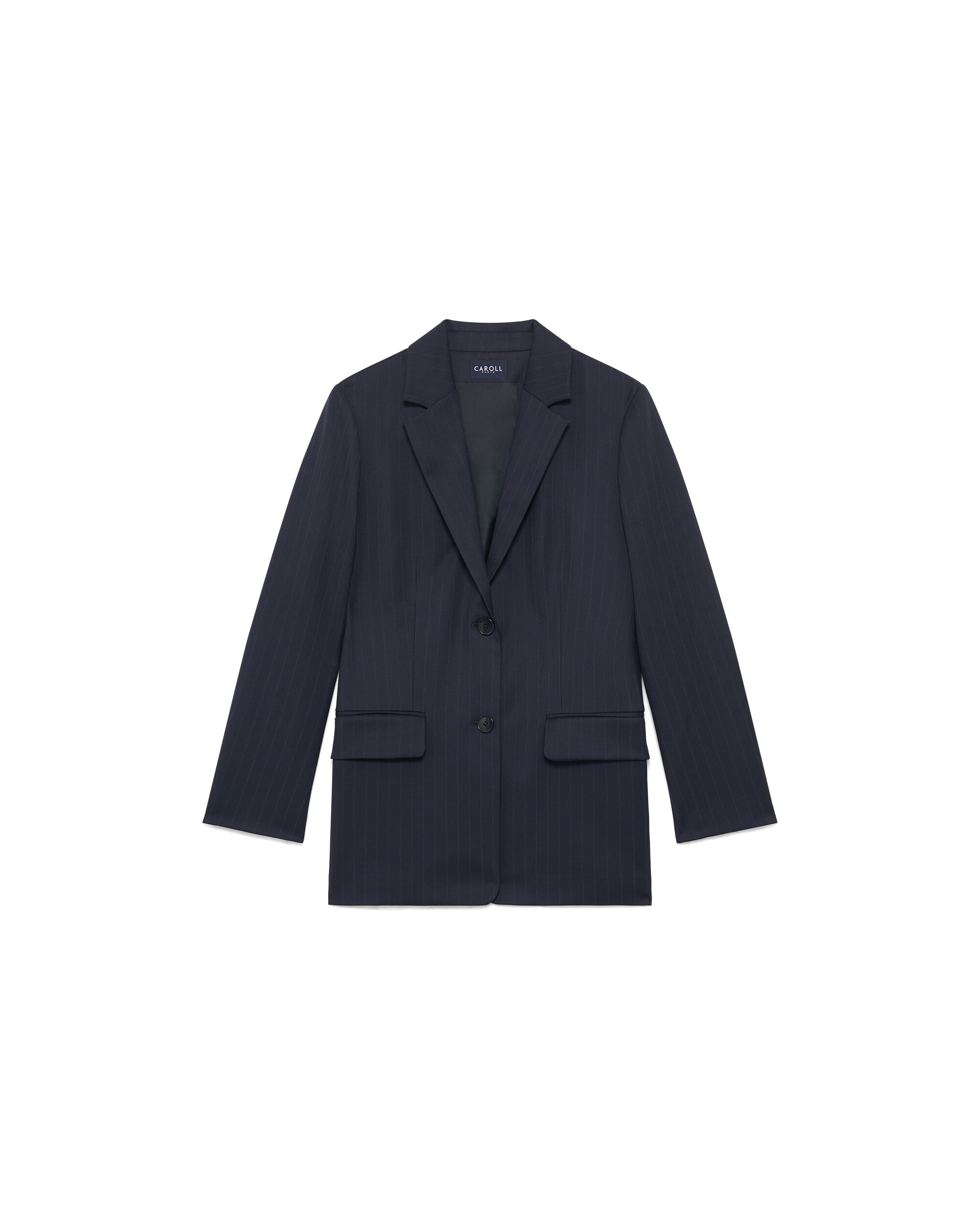 Blazer de mujer con estampado de rayas oversize - Caroll - Azul marino Azul marino-4