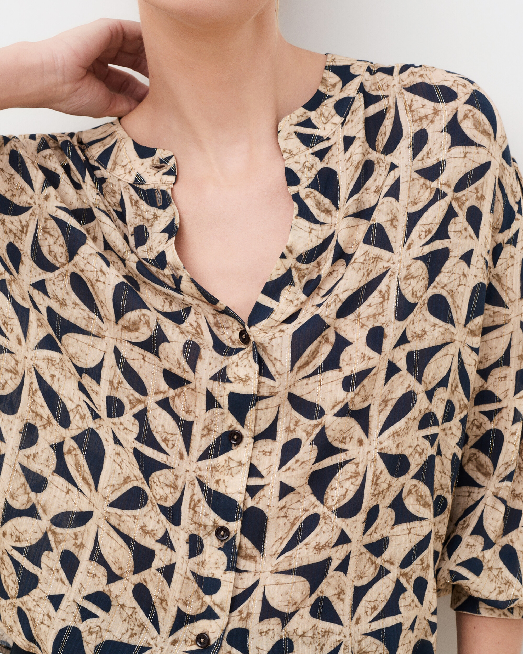 Blusa de mujer con estampado geométrico - Caroll - Multicolor Multicolor-3