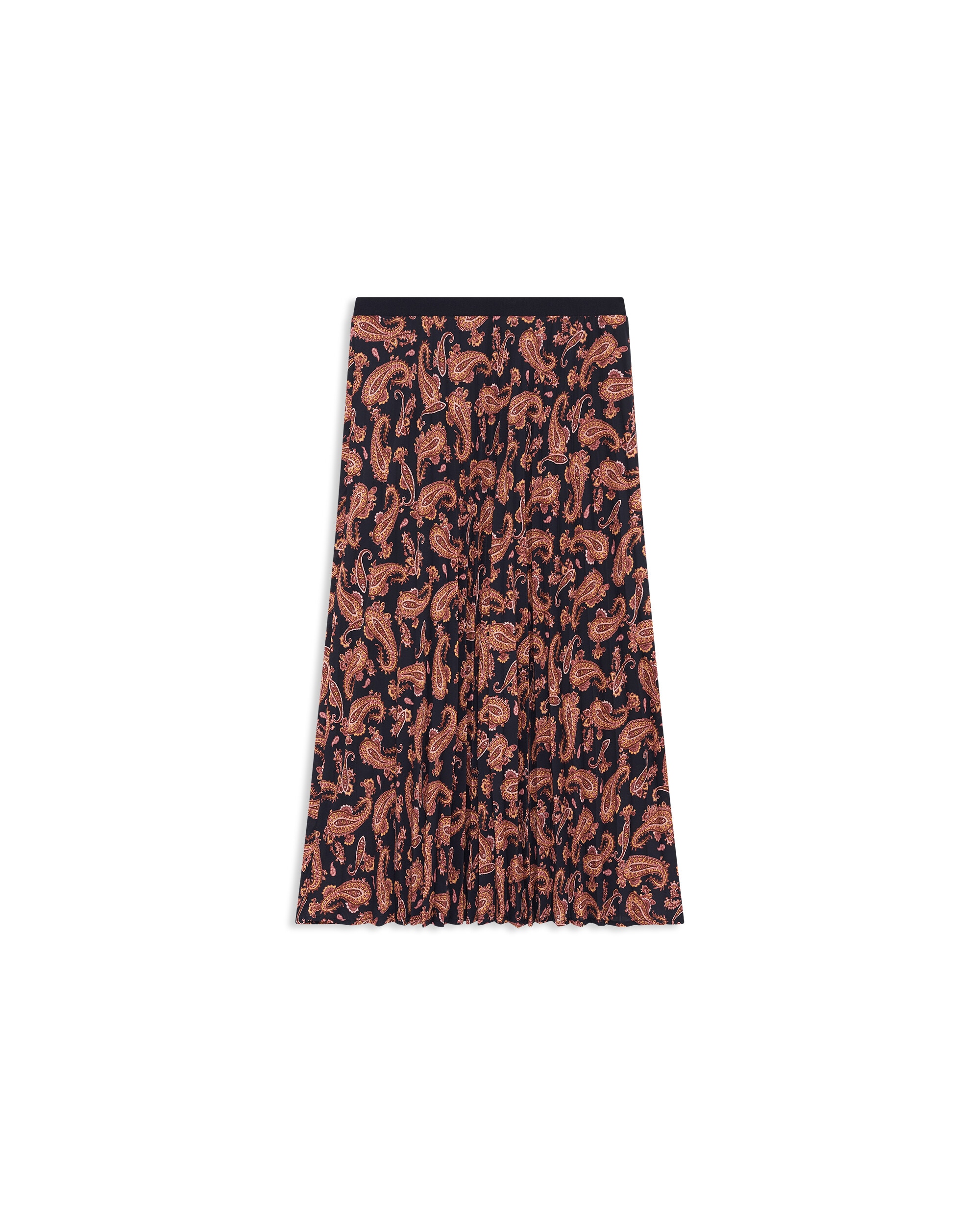 Falda larga con estampado de paisley - Caroll - Multicolor Multicolor-4