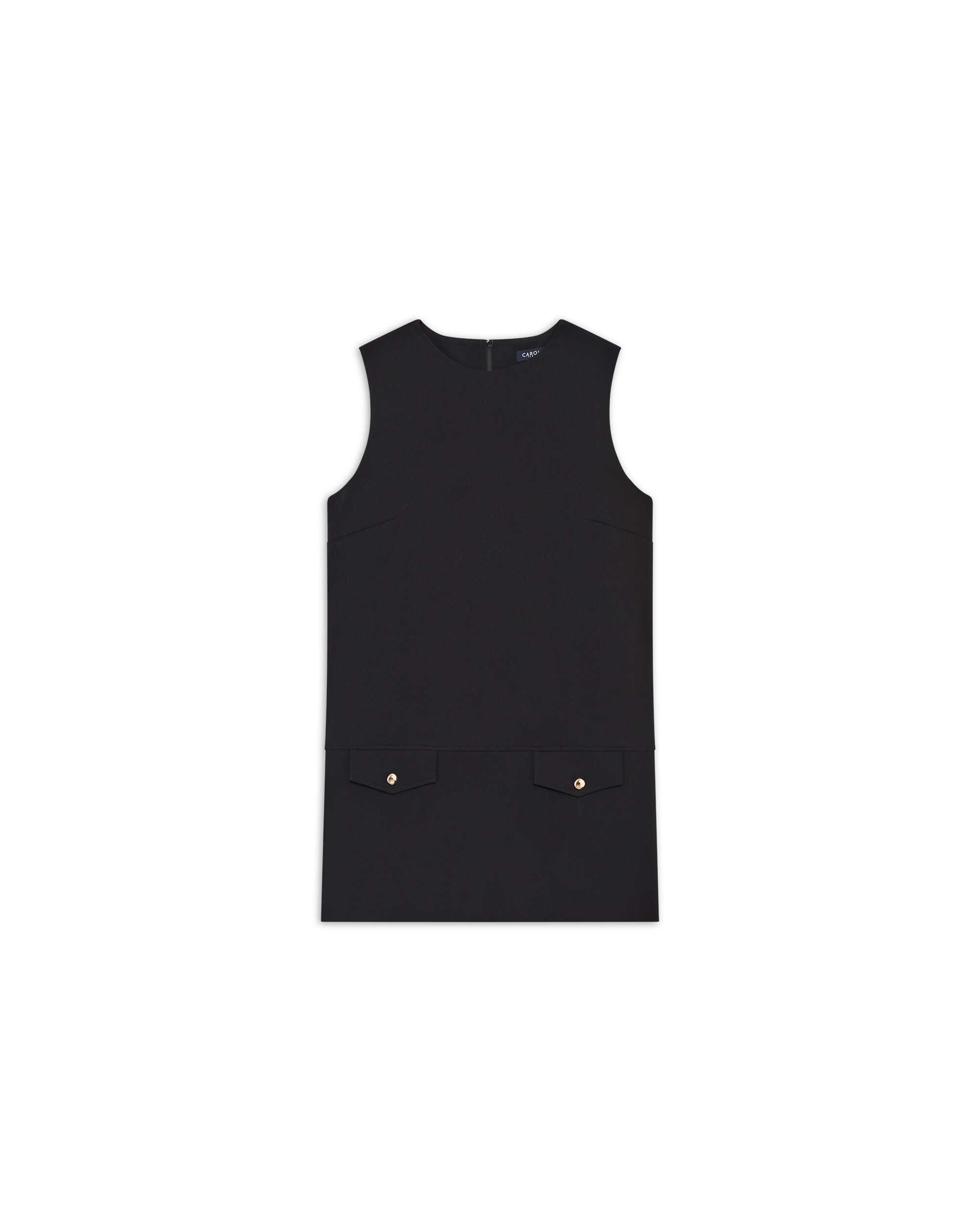 Vestido corto de punto sin mangas - Caroll - Negro Negro-4