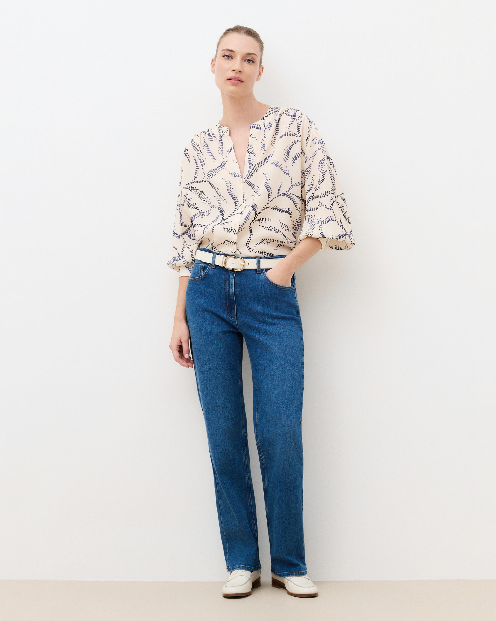 Blusa de mujer con estampado - Caroll - Marfil Marfil-1