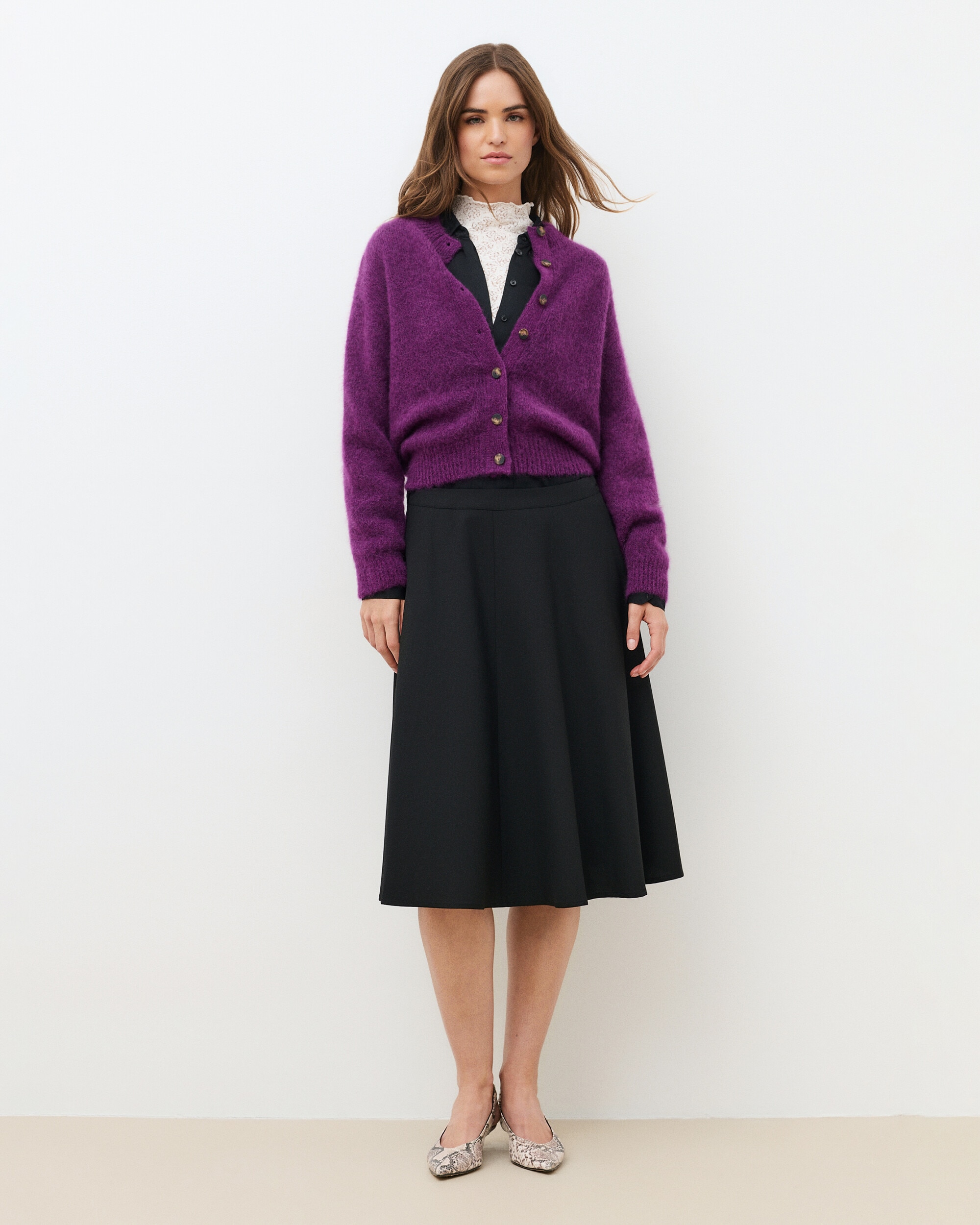 Falda midi de tiro alto - Caroll - Negro Negro-1